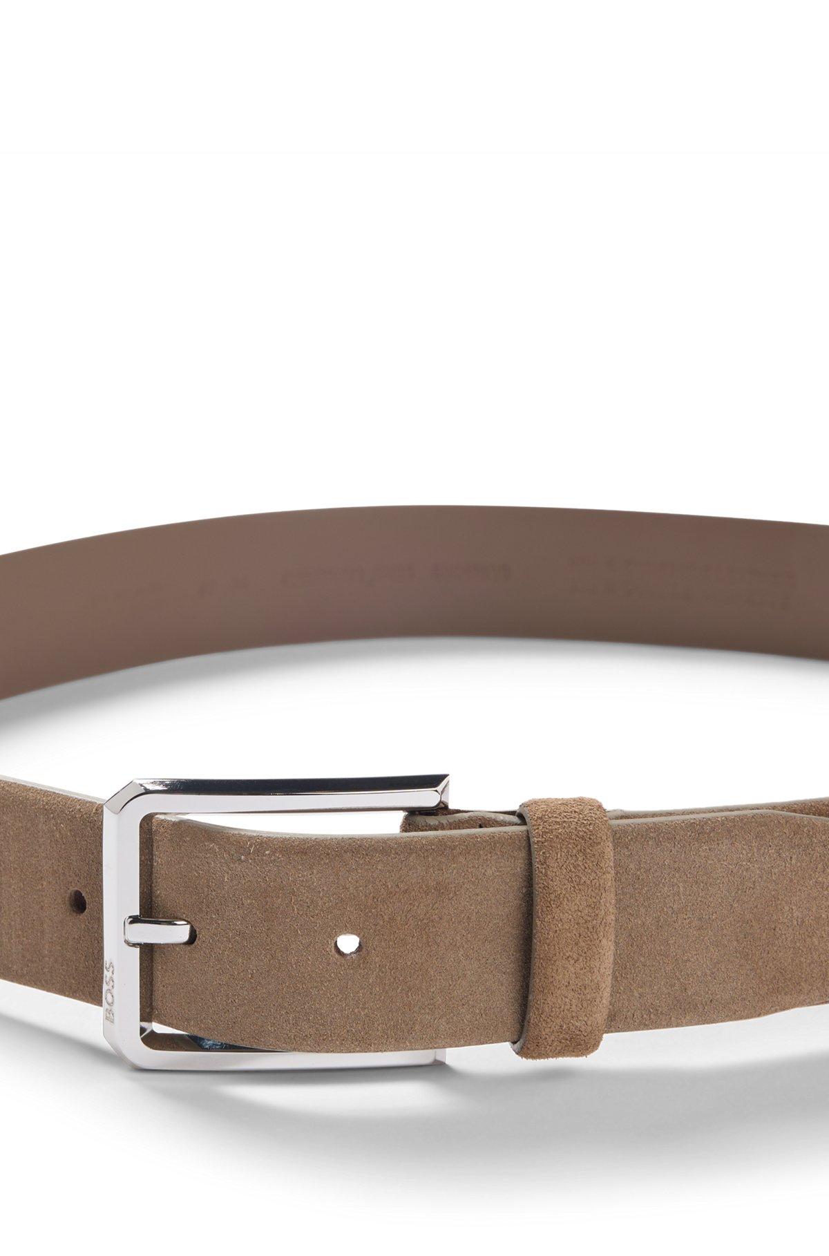 Suede belt with polished pin buckle Product Image
