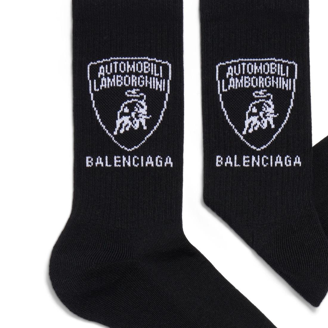 Men's Balenciaga I Automobili Lamborghini Socks in Black/white Product Image