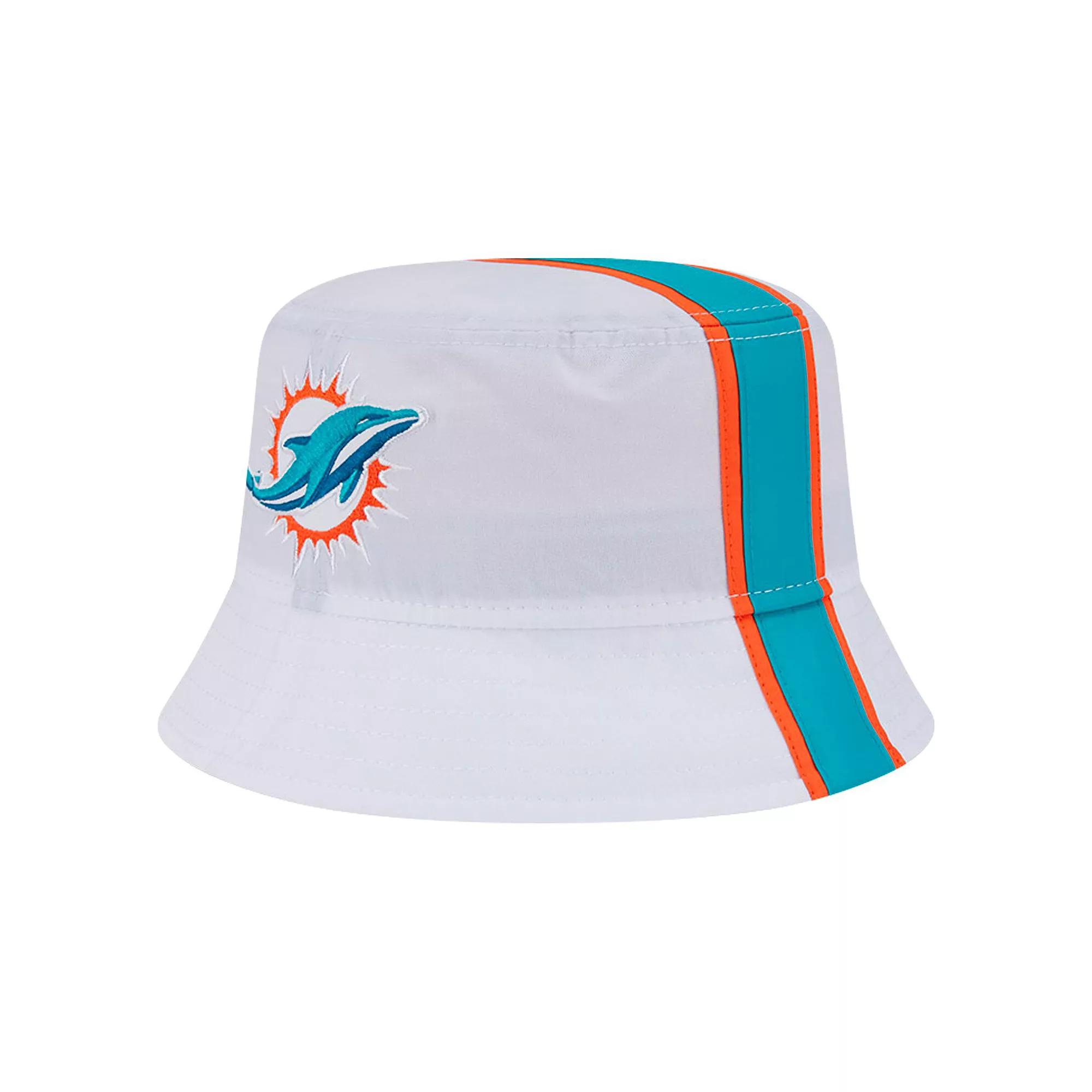 Men's New Era White Miami Dolphins Helmet Bucket Hat, Size: Small/Medium Product Image