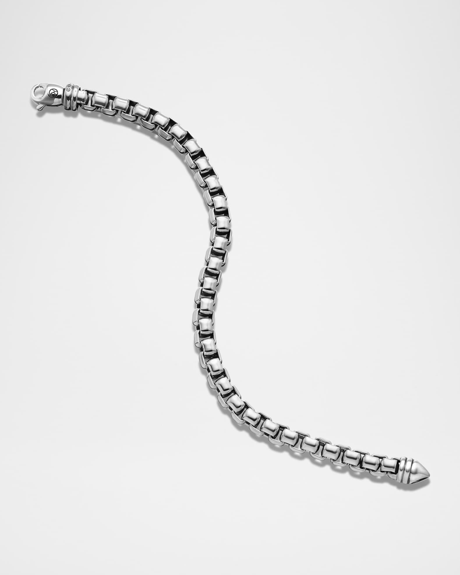 Men's Box Chain Bracelet in Silver, 7mm Product Image
