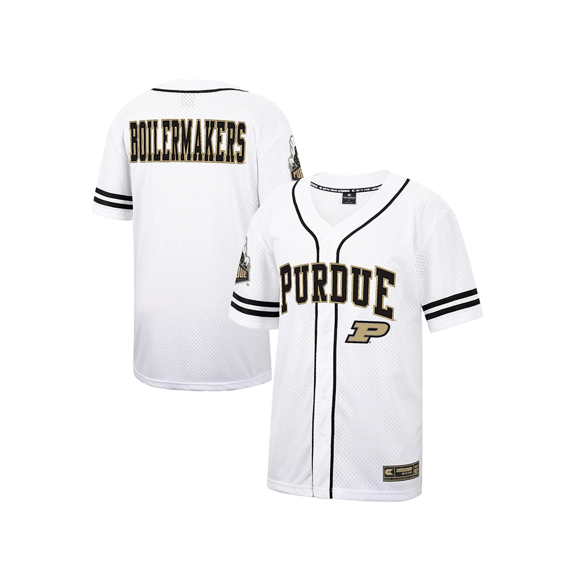 Men's Colosseum White Purdue Boilermakers Free Spirited Mesh Button-Up Baseball Jersey, Size: XL Product Image