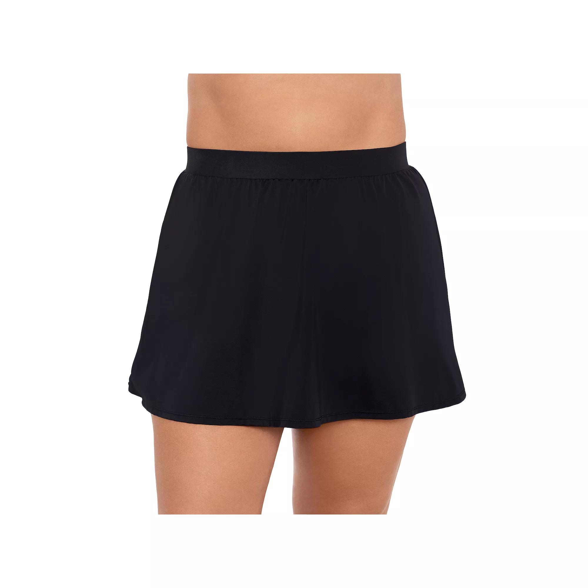 Plus Size Trimshaper Solid Swim Skirt, Women's, Size: 20 W, Black Product Image