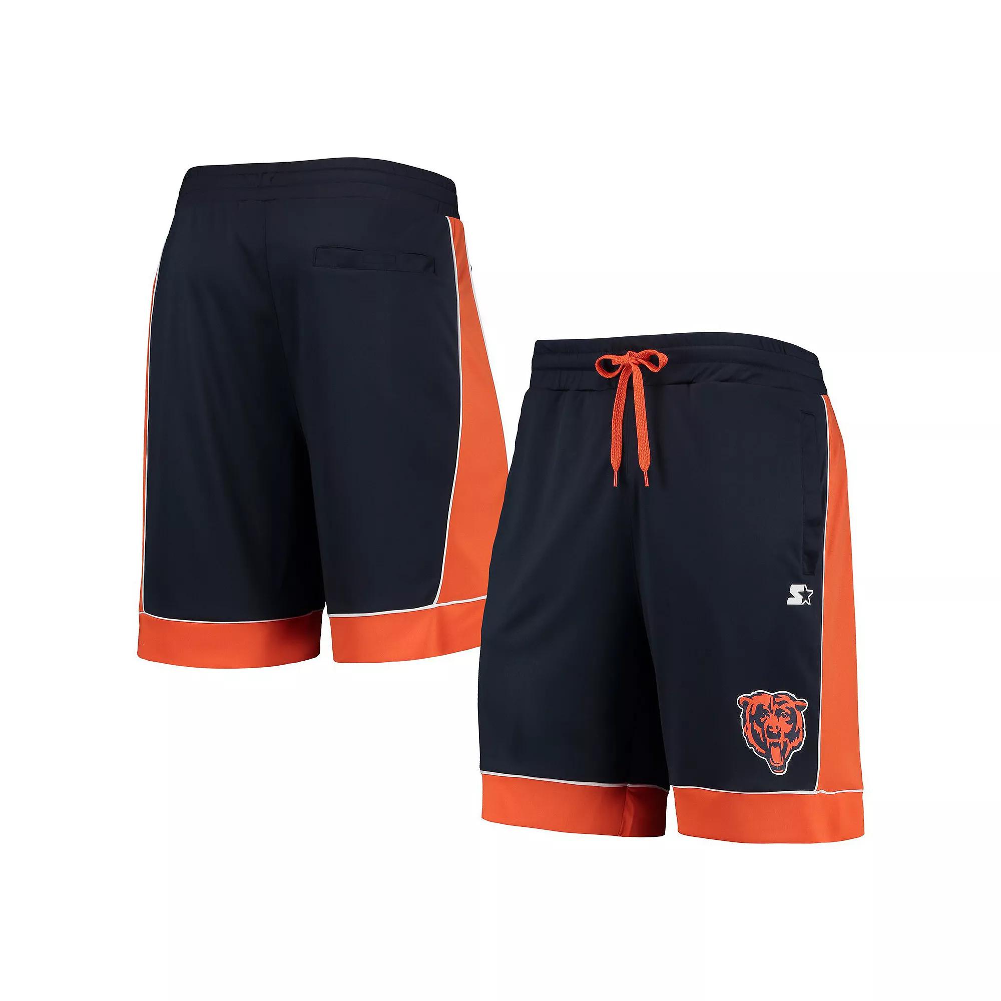 Men's Starter Navy/Orange Chicago Bears Fan Favorite Fashion Shorts, Size: XL, Blue Product Image