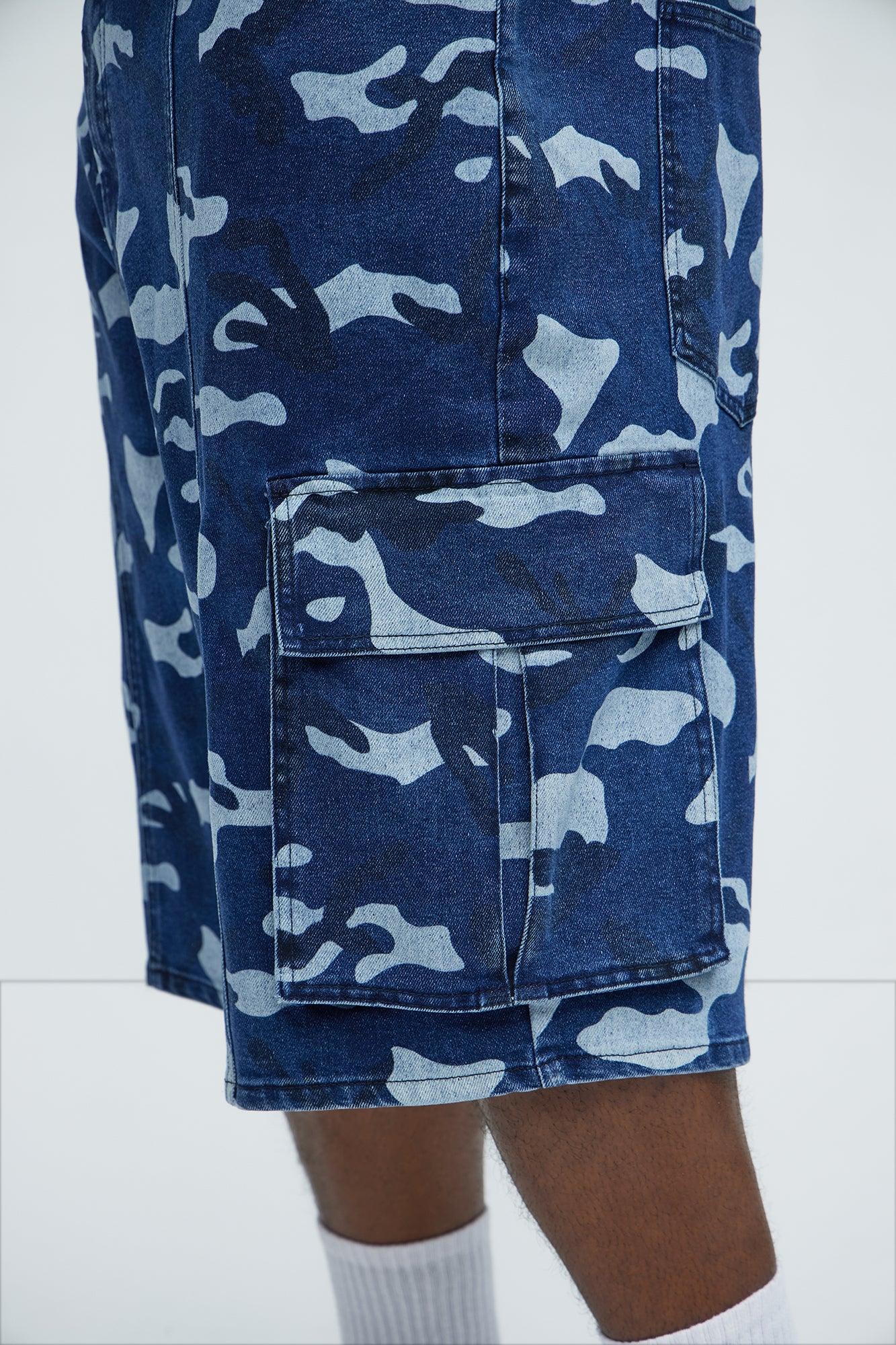 Cargo Camo Baggy Denim Shorts - Camouflage Product Image