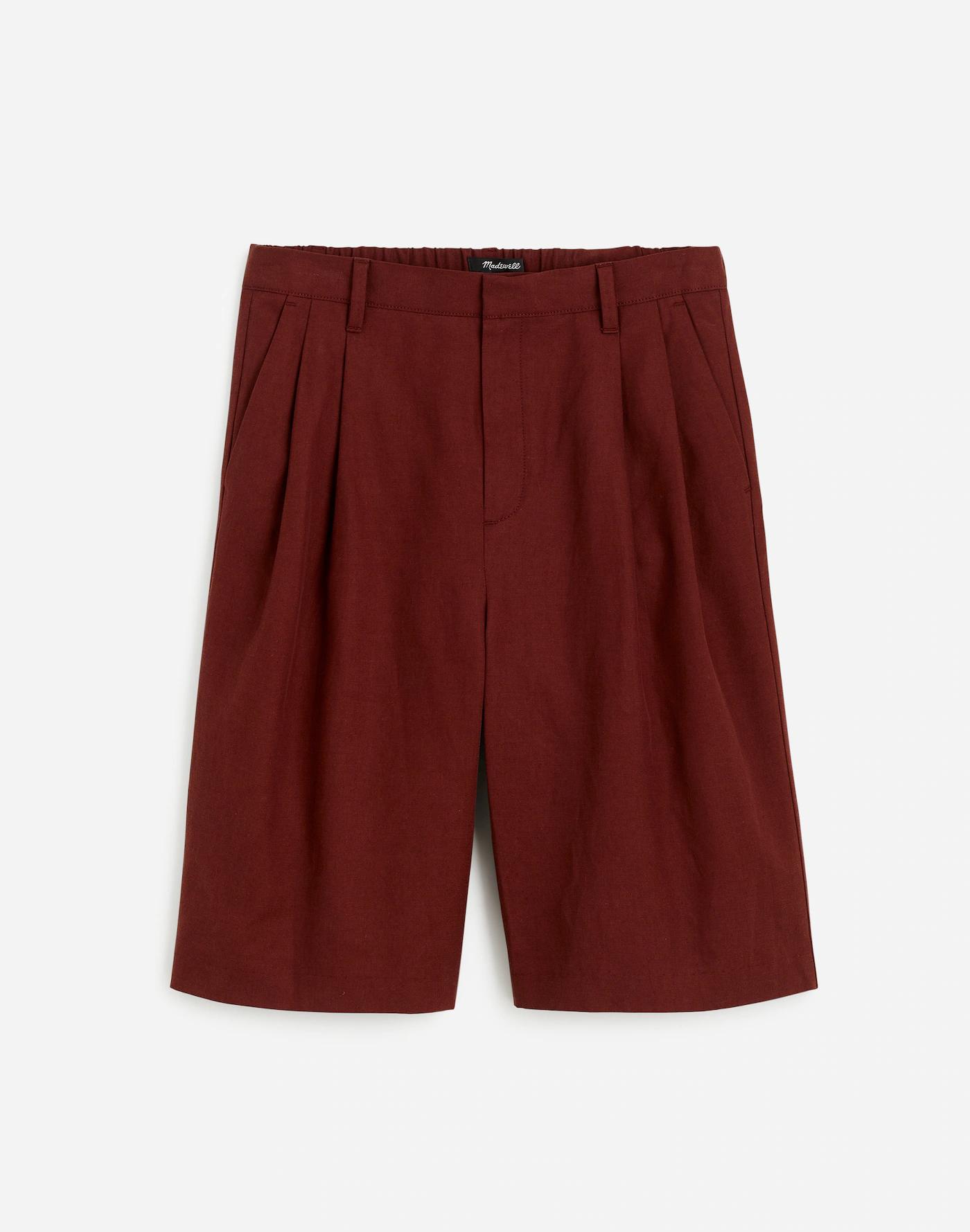Relaxed Pleated Trouser Shorts in Drapey Twill Product Image