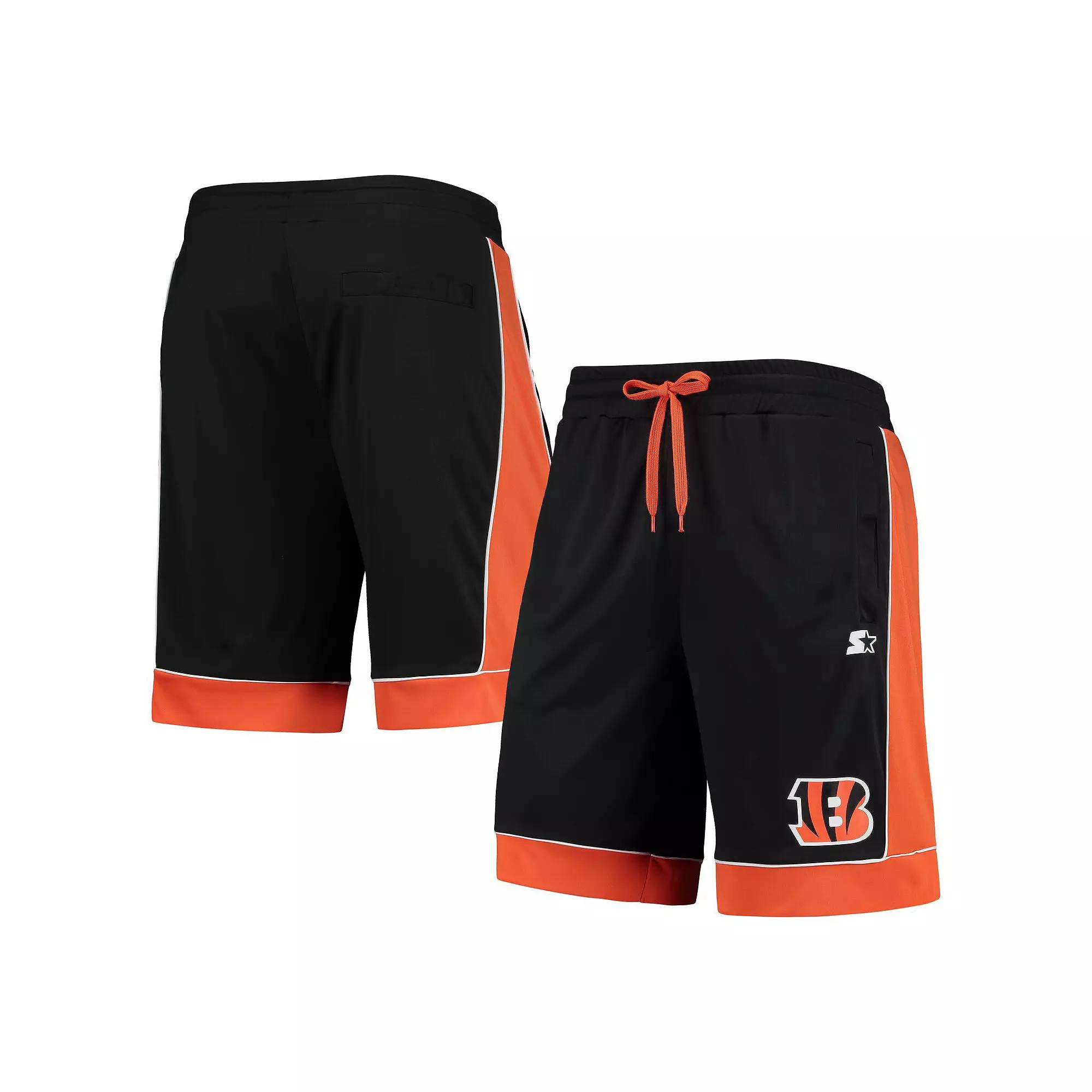 Men's Starter Black/Orange Cincinnati Bengals Fan Favorite Fashion Shorts, Size: XL Product Image