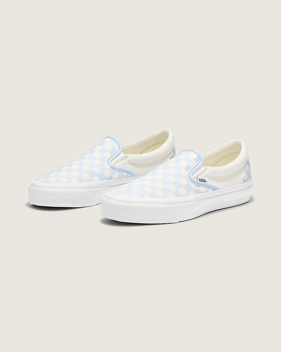 Premium Classic Slip-On Checkerboard Shoe in Ice Melt Blue / White| Vans US Product Image