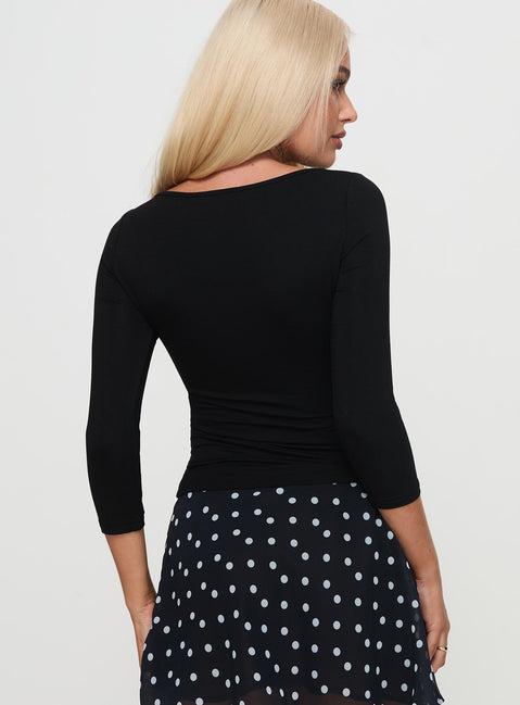 Alouette Long Sleeve Top Black Product Image