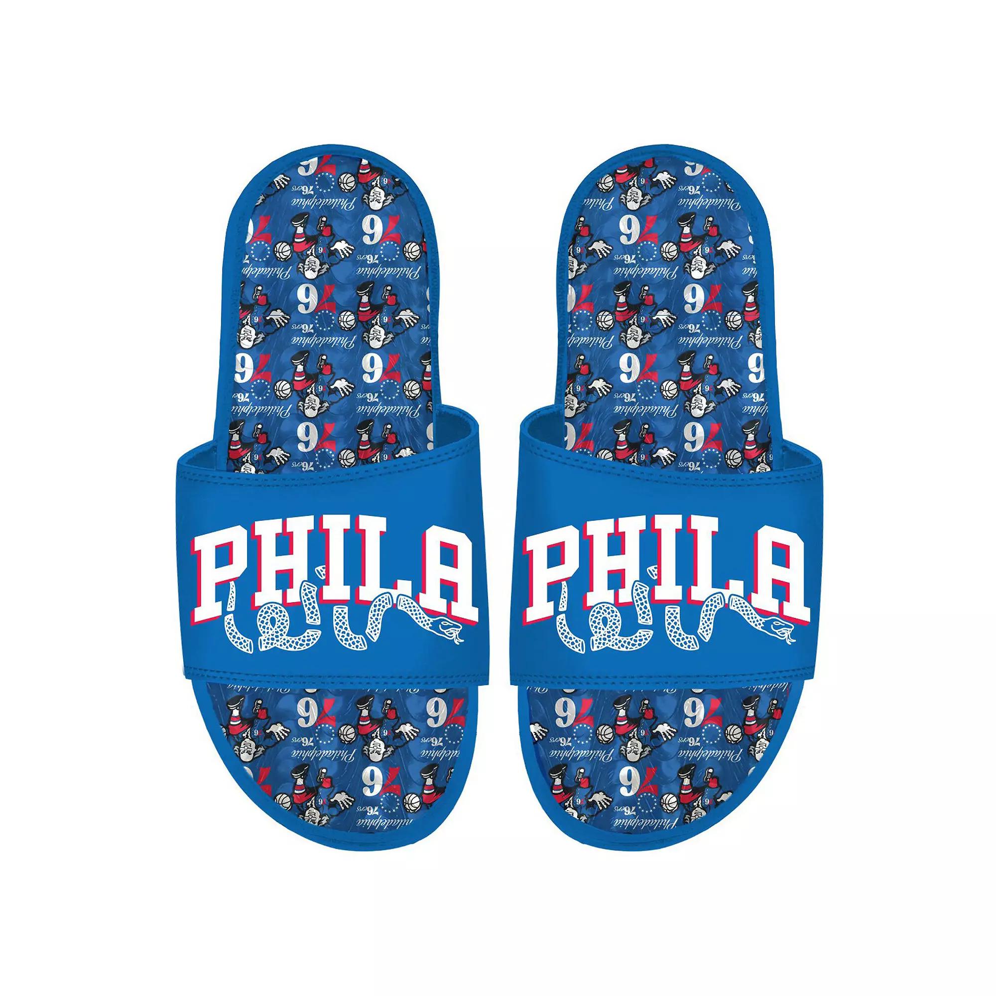 ISlide Philadelphia 76ers Team Pattern Gel Slide Sandals, Men's,  Product Image