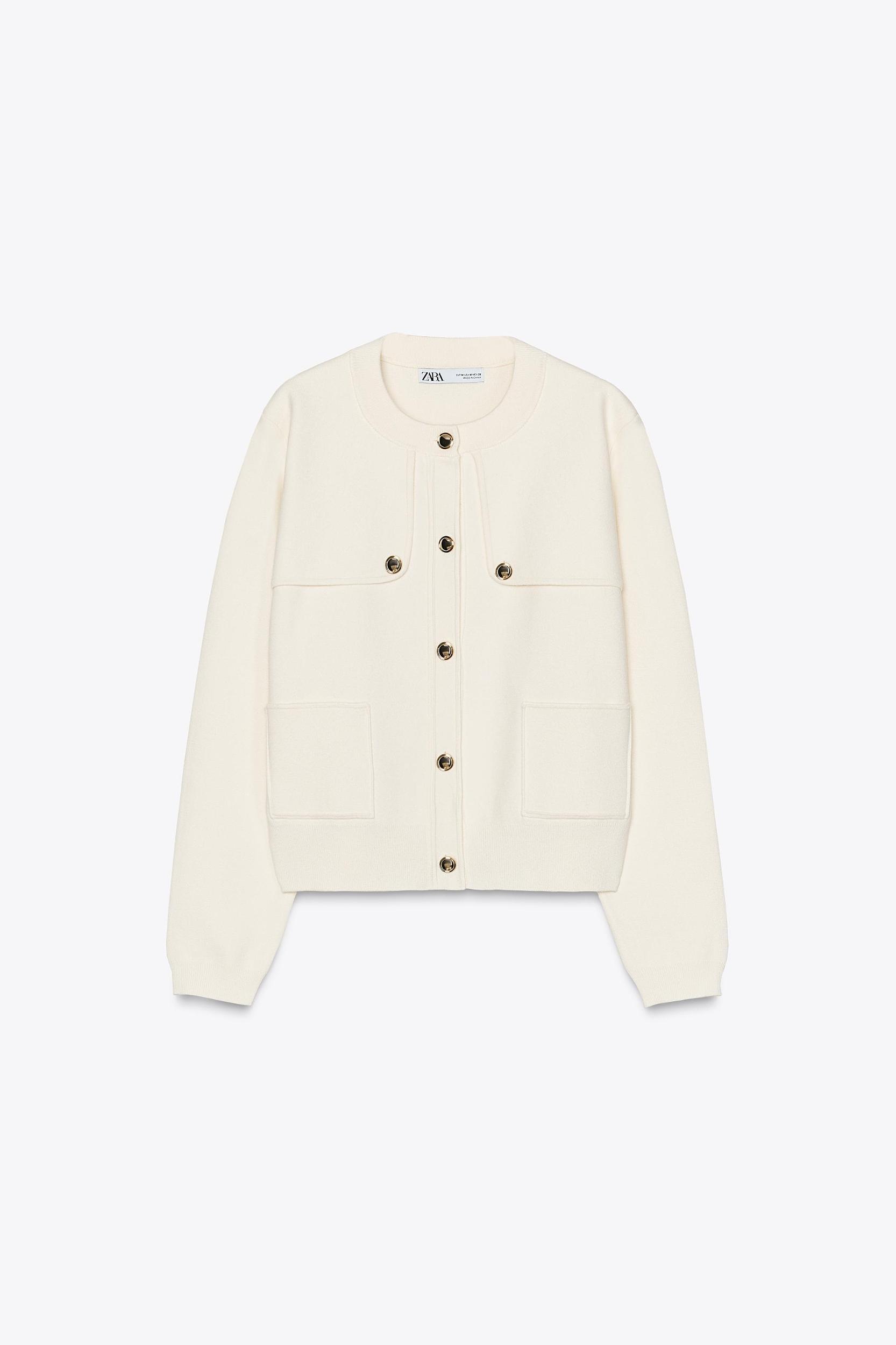 KNIT CARDIGAN WITH GOLDEN BUTTONS Product Image