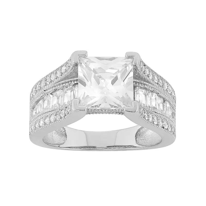 Cubic Zirconia Sterling Silver Ring, Women's,  Product Image