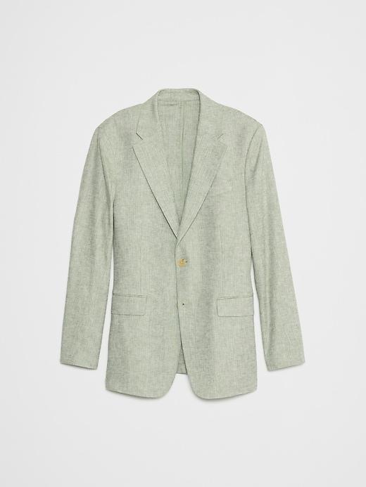 Tailored-Fit Linen-Blend Herringbone Suit Jacket Product Image