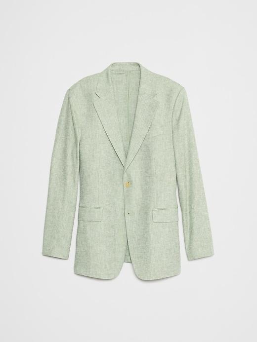 Tailored-Fit Linen-Blend Herringbone Suit Jacket Product Image