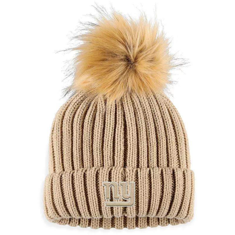 Womens WEAR by Erin Andrews Natural Las Vegas Raiders Neutral Cuffed Knit Hat with Pom Product Image