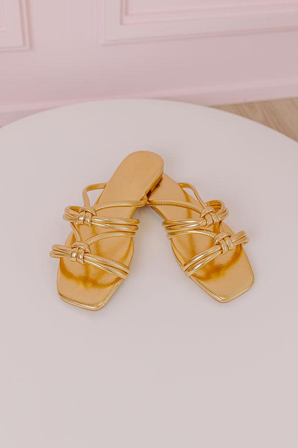 The Willa Metallic Sandal in Gold Product Image