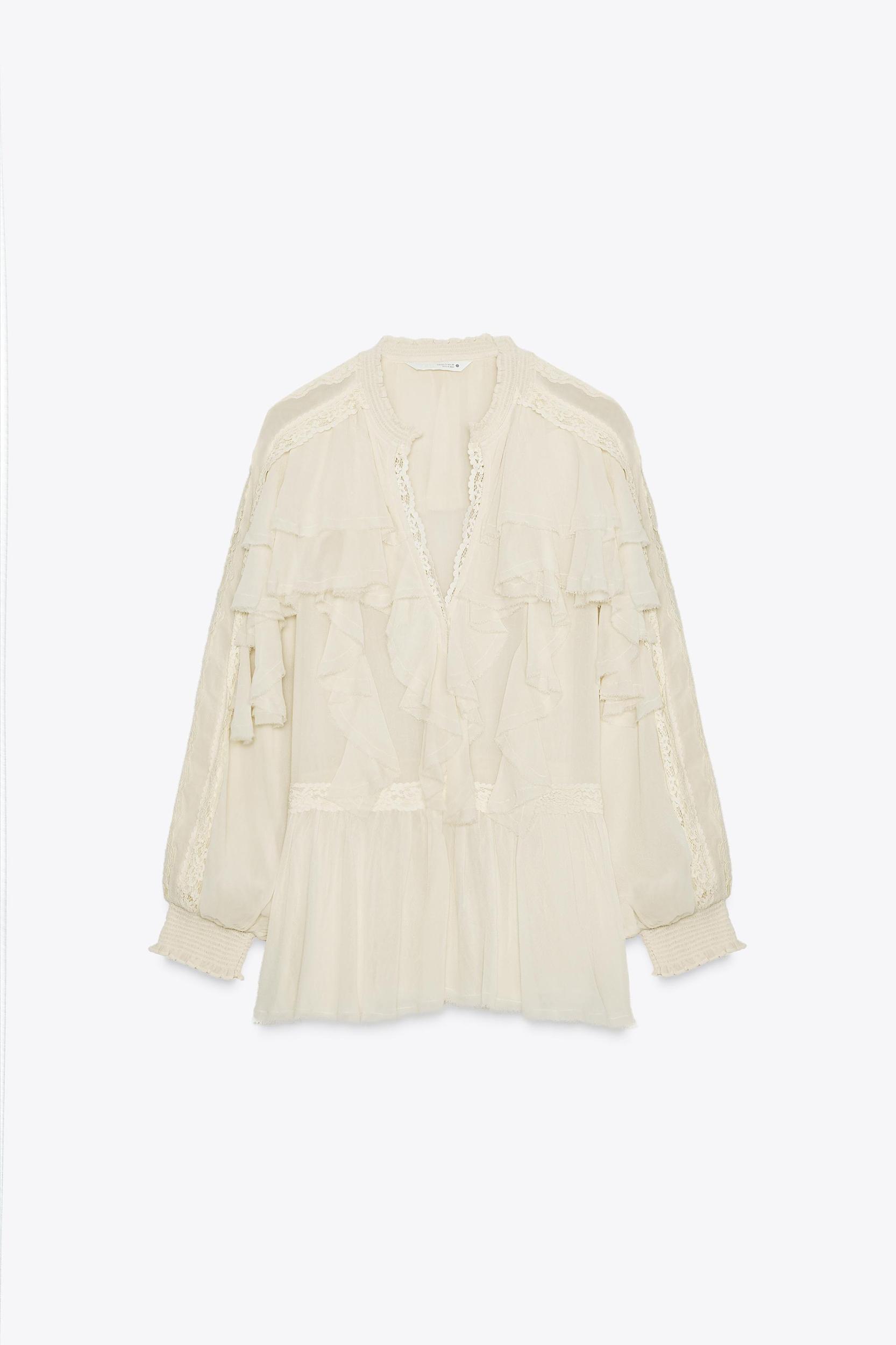 ZW COLLECTION LACE RUFFLE BLOUSE Product Image