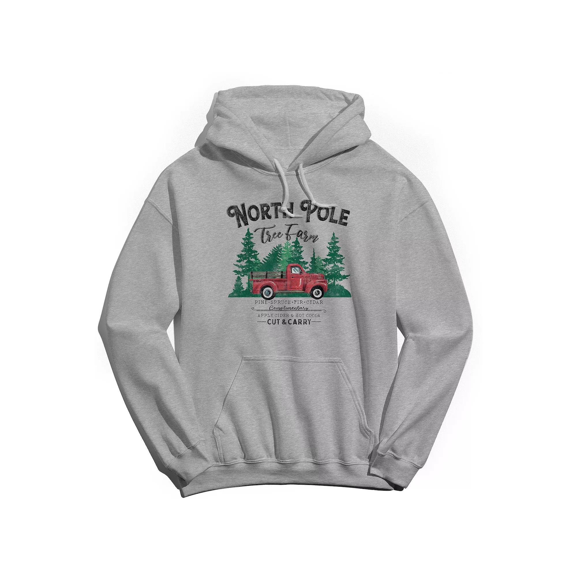 Men's North Pole Tree Farm Hoodie, Women's, Size: Small, Sport Gray Product Image