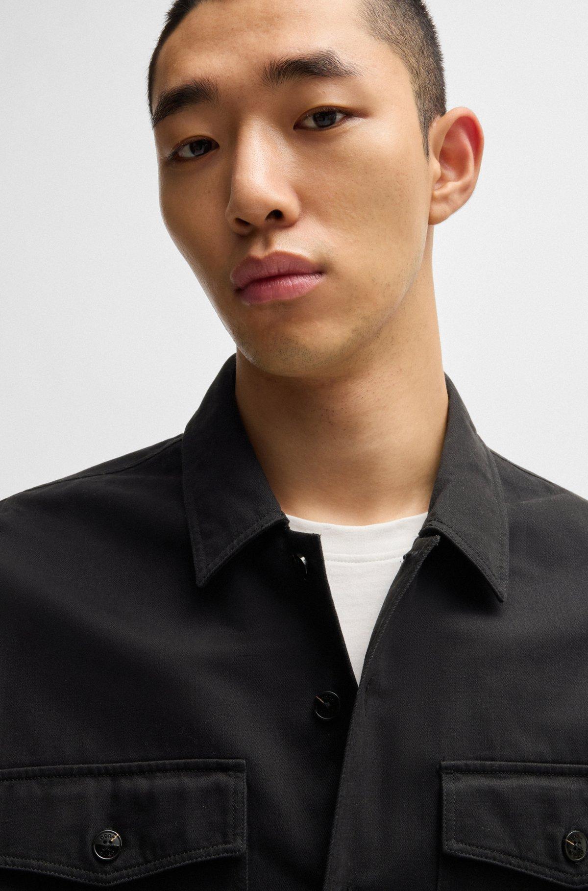 Oversize-fit overshirt in cotton gabardine Product Image
