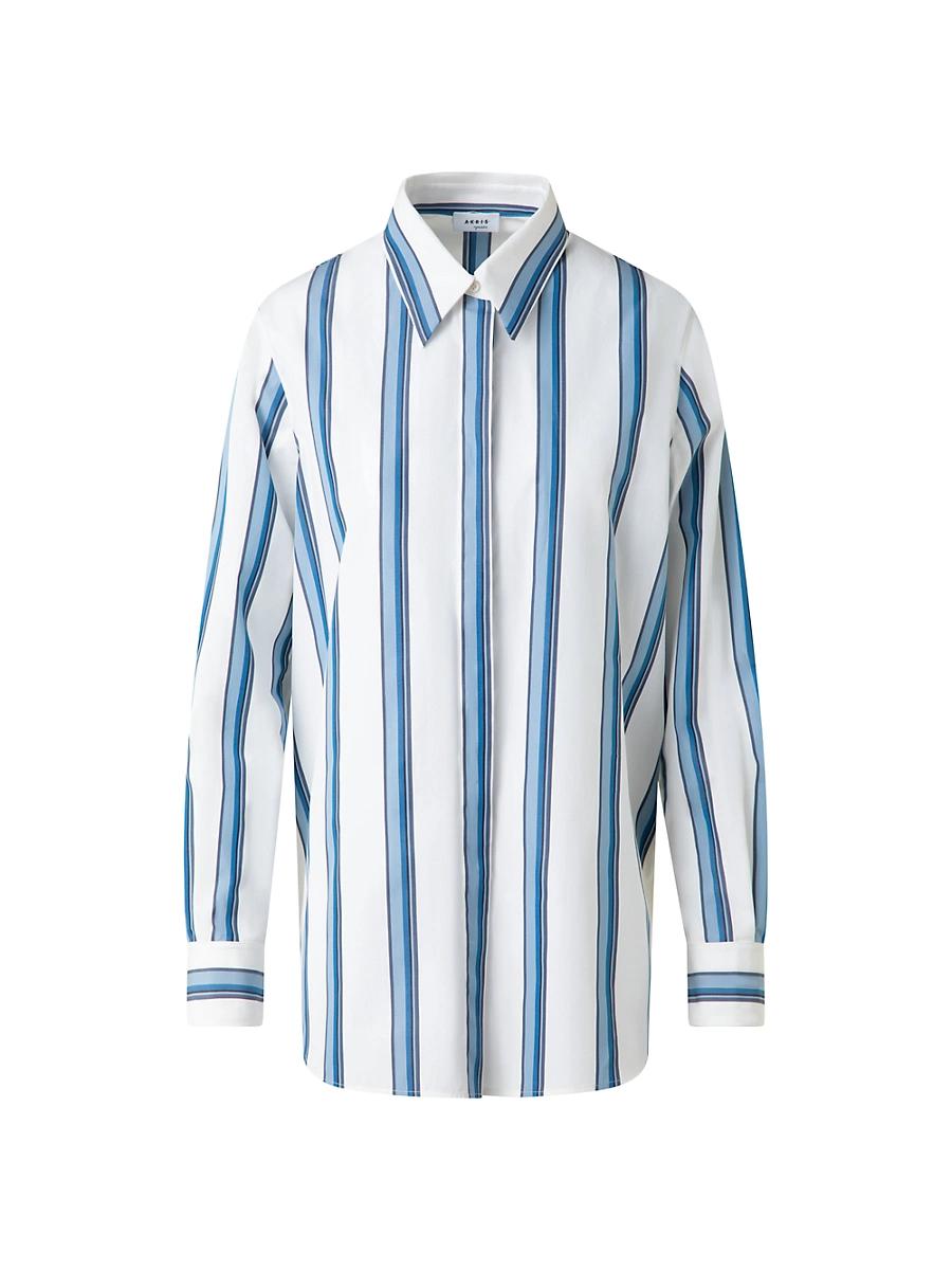 Womens Stripe Longline Shirt Product Image
