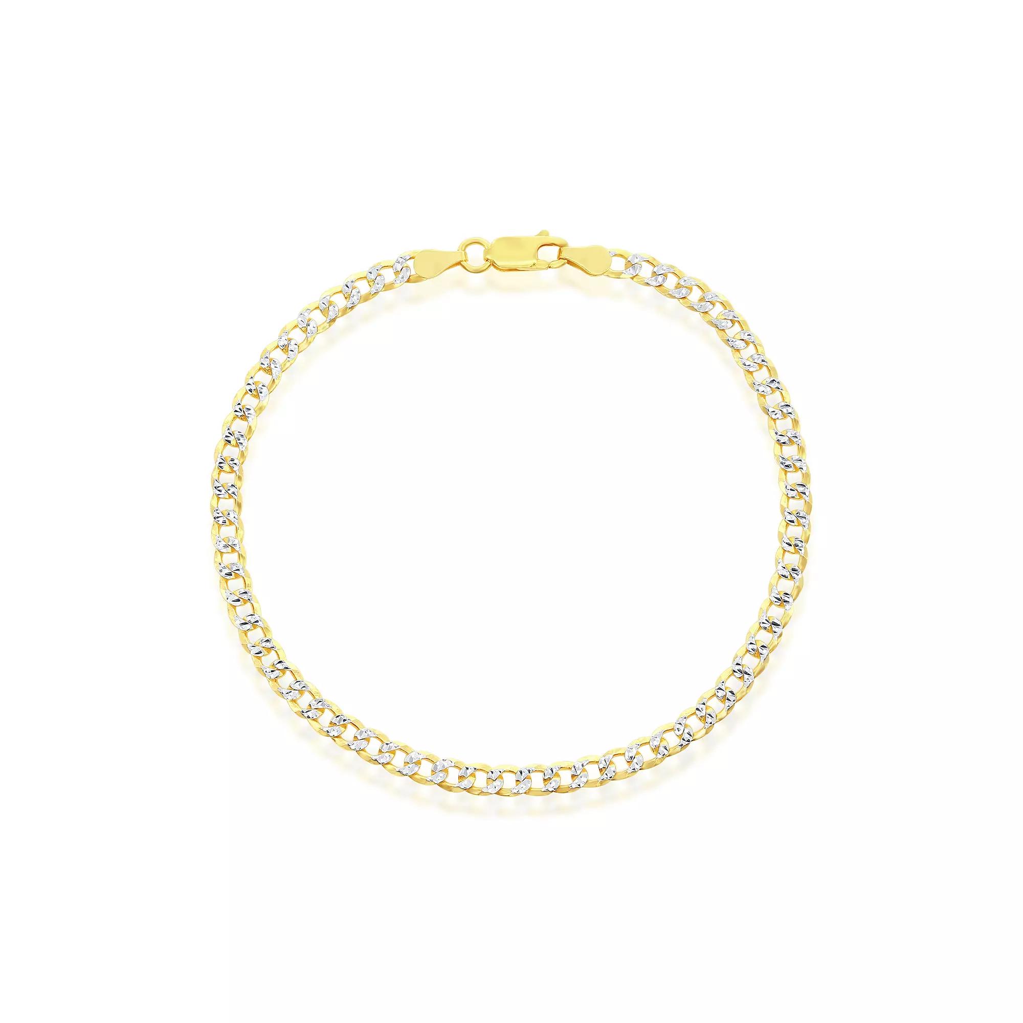 Argento Bella Sterling Silver Pave Cuban Chain Bracelet, Women's,  Product Image