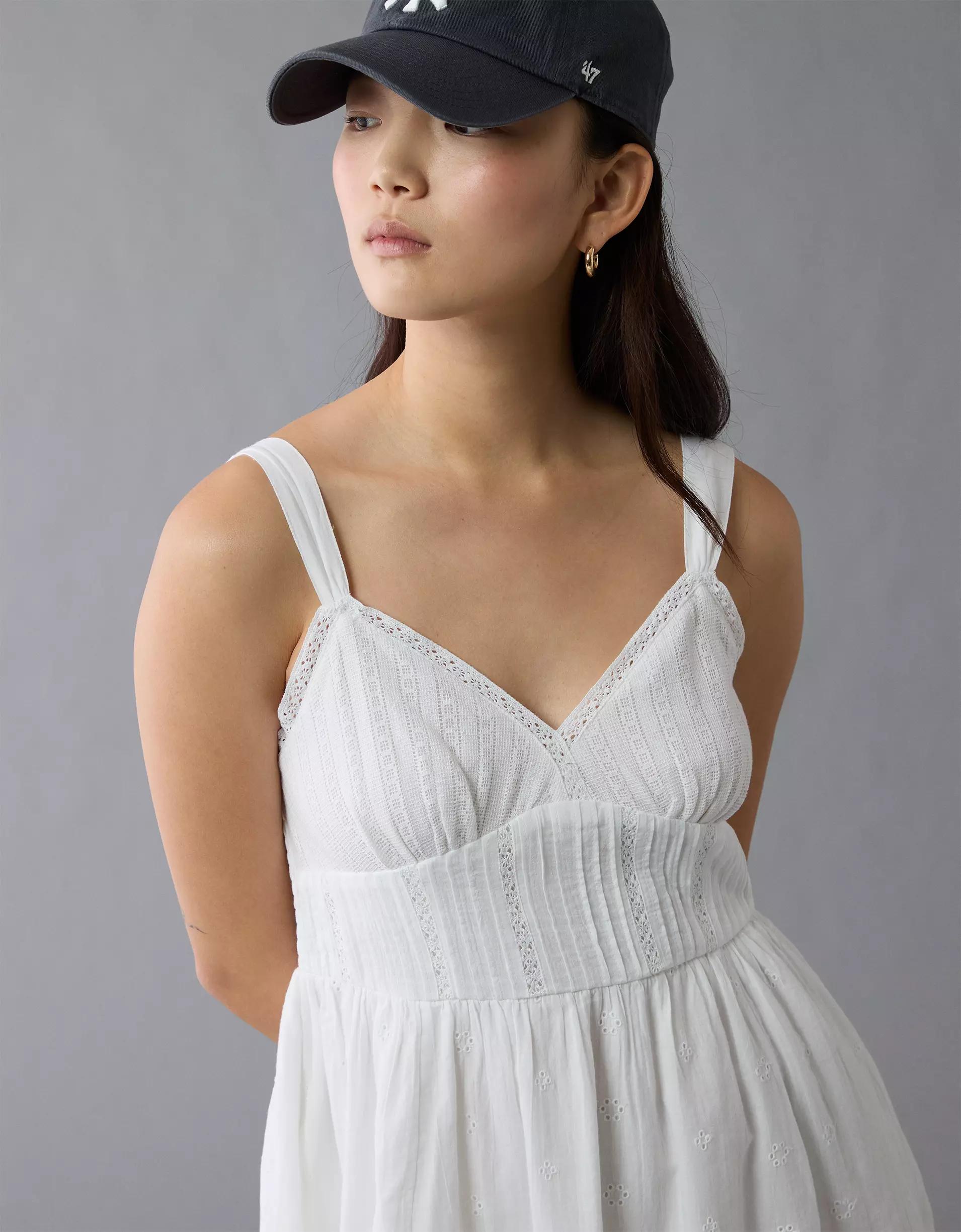 AE V-Neck Eyelet Mini Dress Product Image