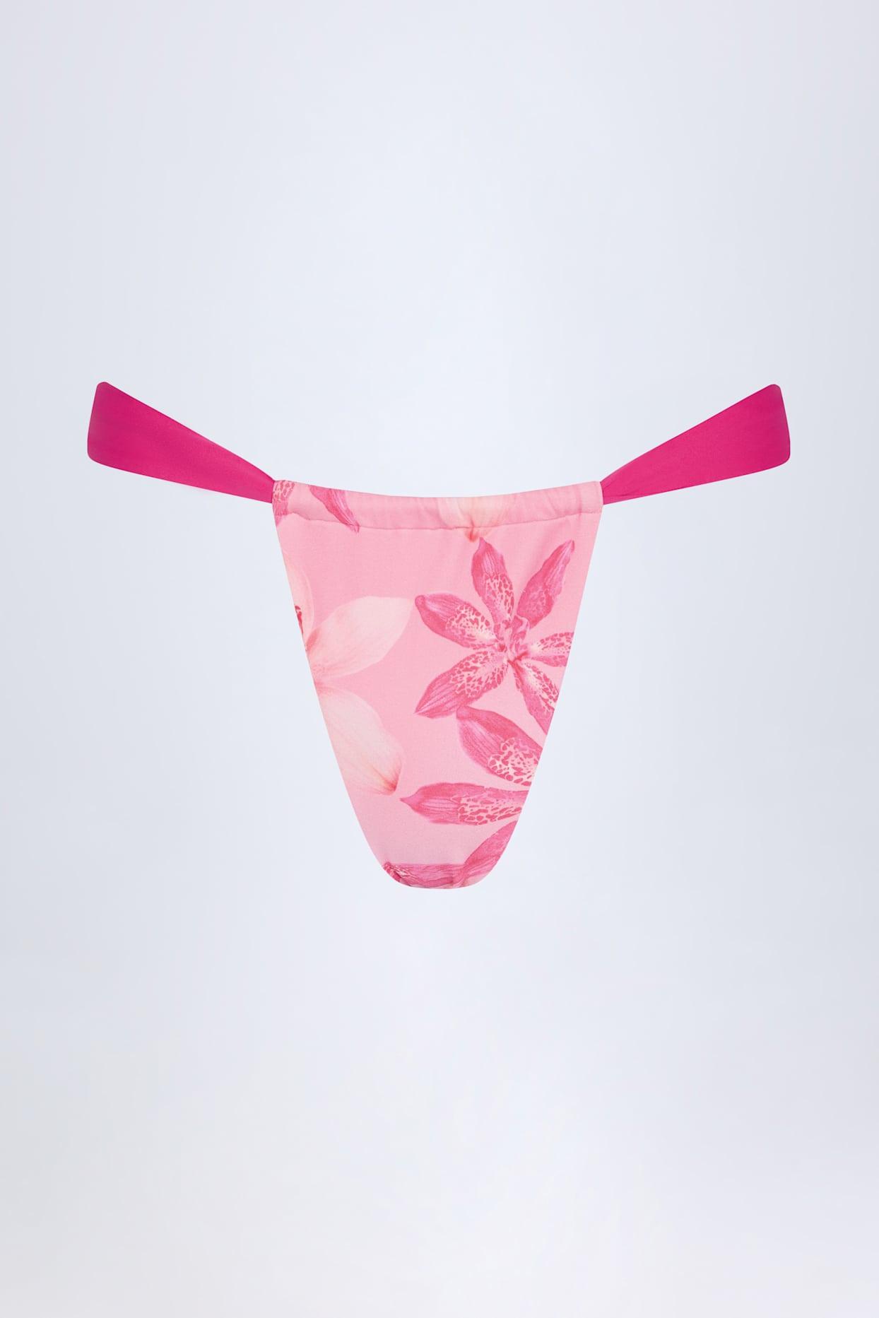 Cheeky Bikini Bottoms in Pink Orchid Print Product Image
