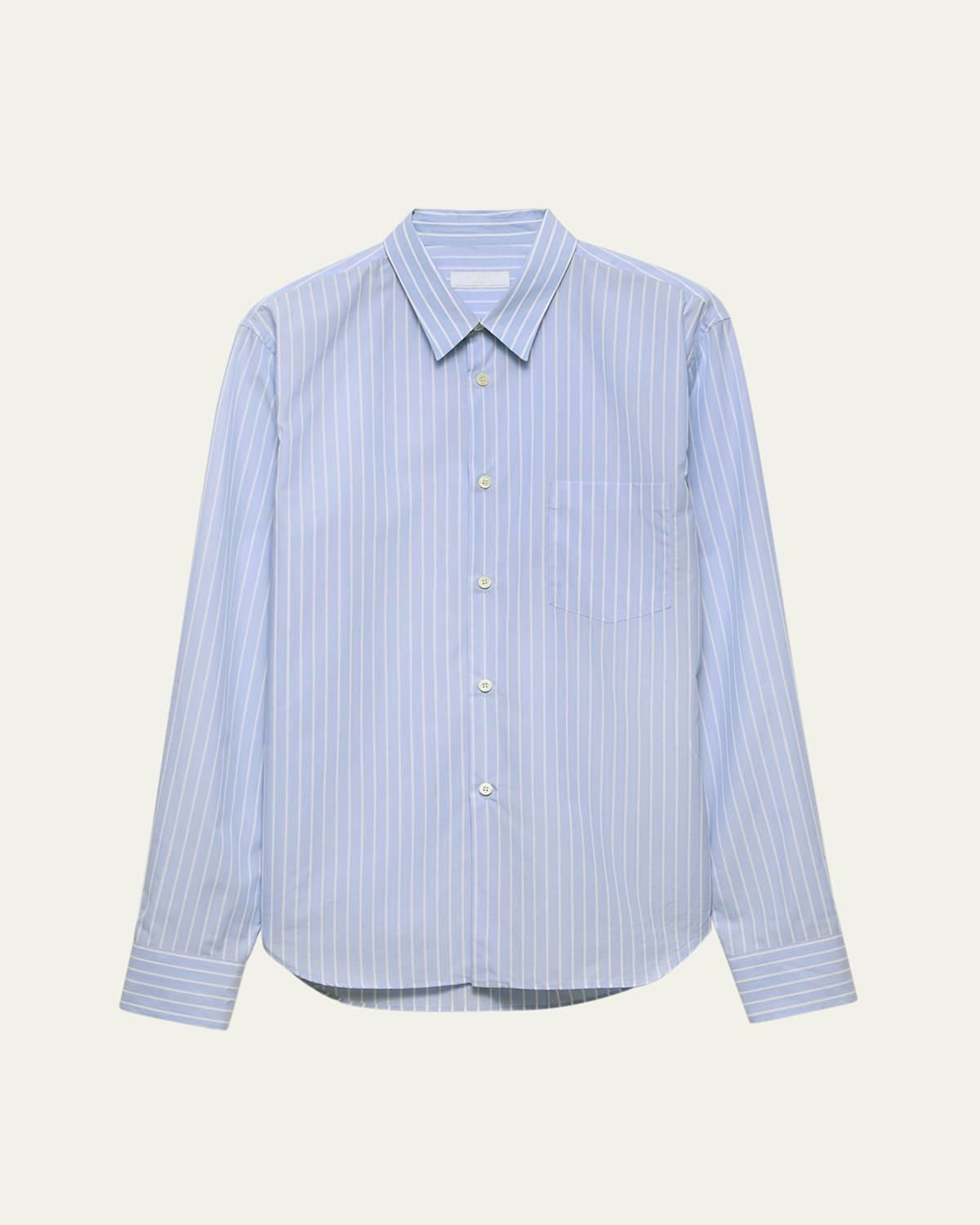 Mens Riga Cotton Stripe Sport Shirt Product Image
