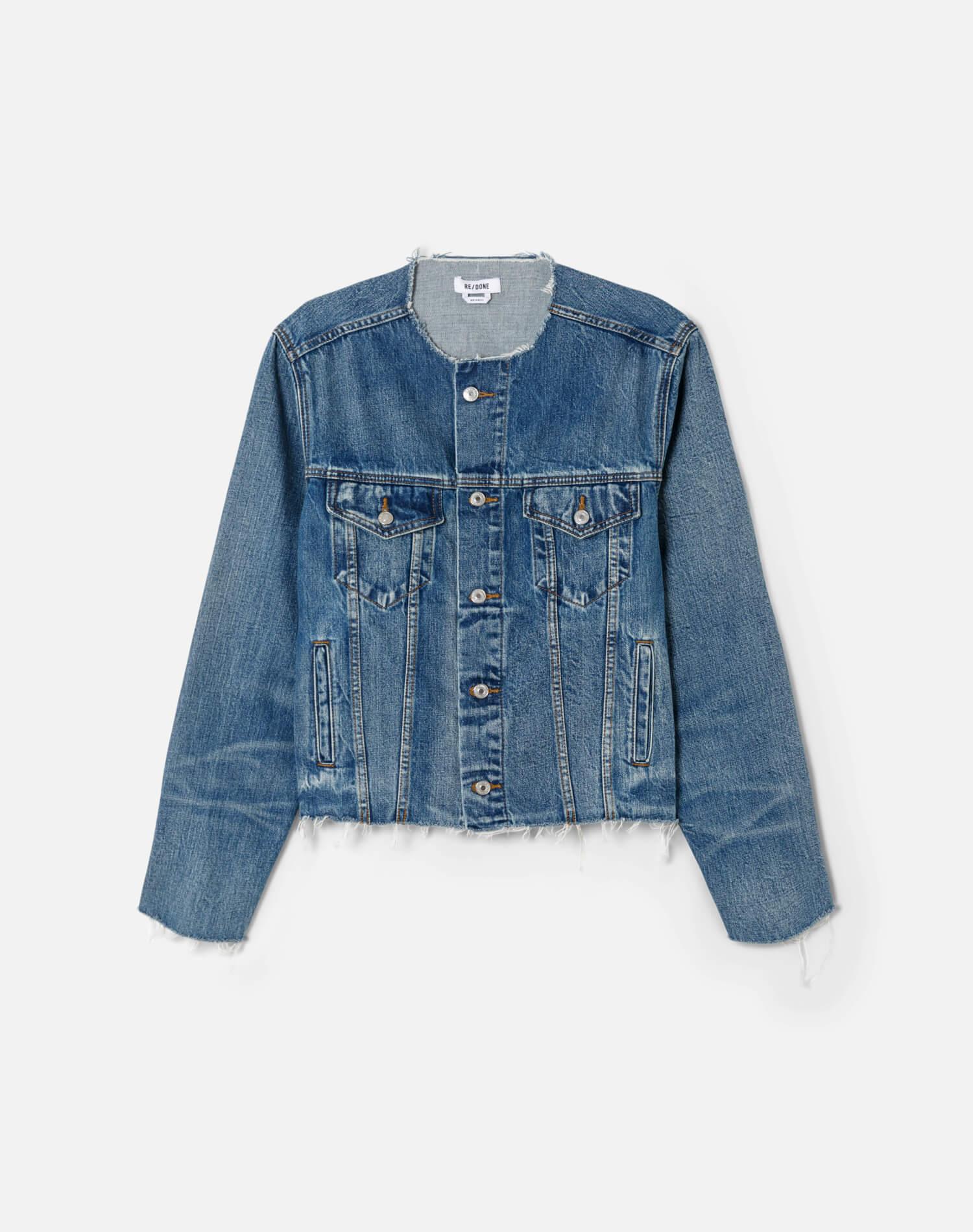 Cutoff Trucker Jacket - Mid Fade Female Product Image
