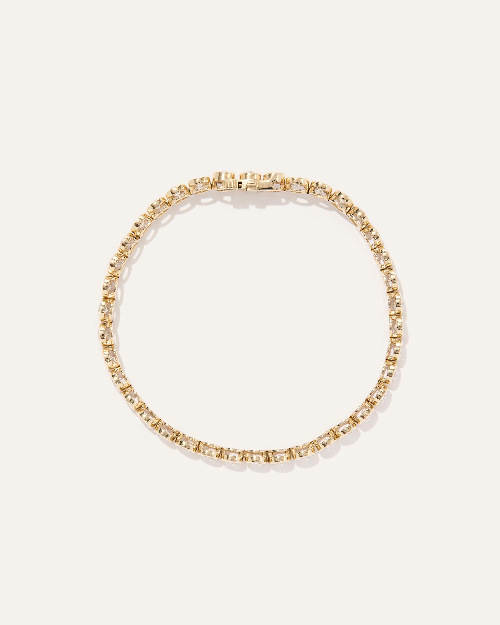 14K Gold Lab Grown Diamond Bezel Set Tennis Bracelet Product Image