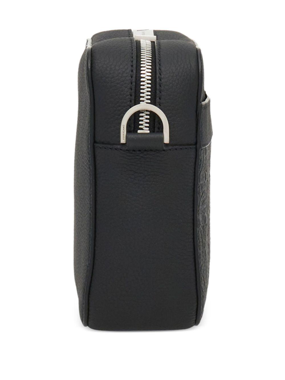 logo-embossed leather shoulder bag Product Image