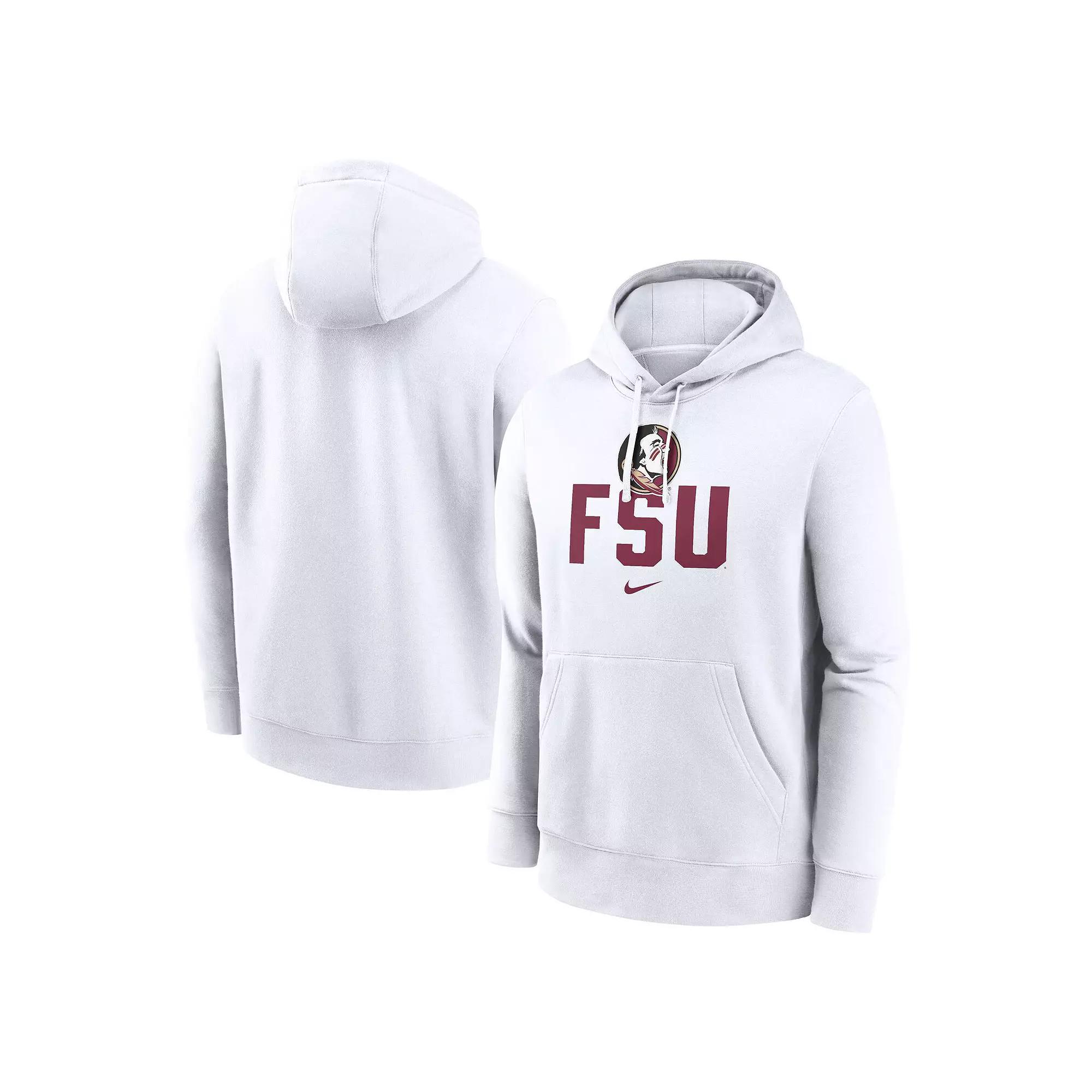 Men's Nike White Florida State Seminoles Primetime Club Fleece Pullover Hoodie, Size: XL Product Image