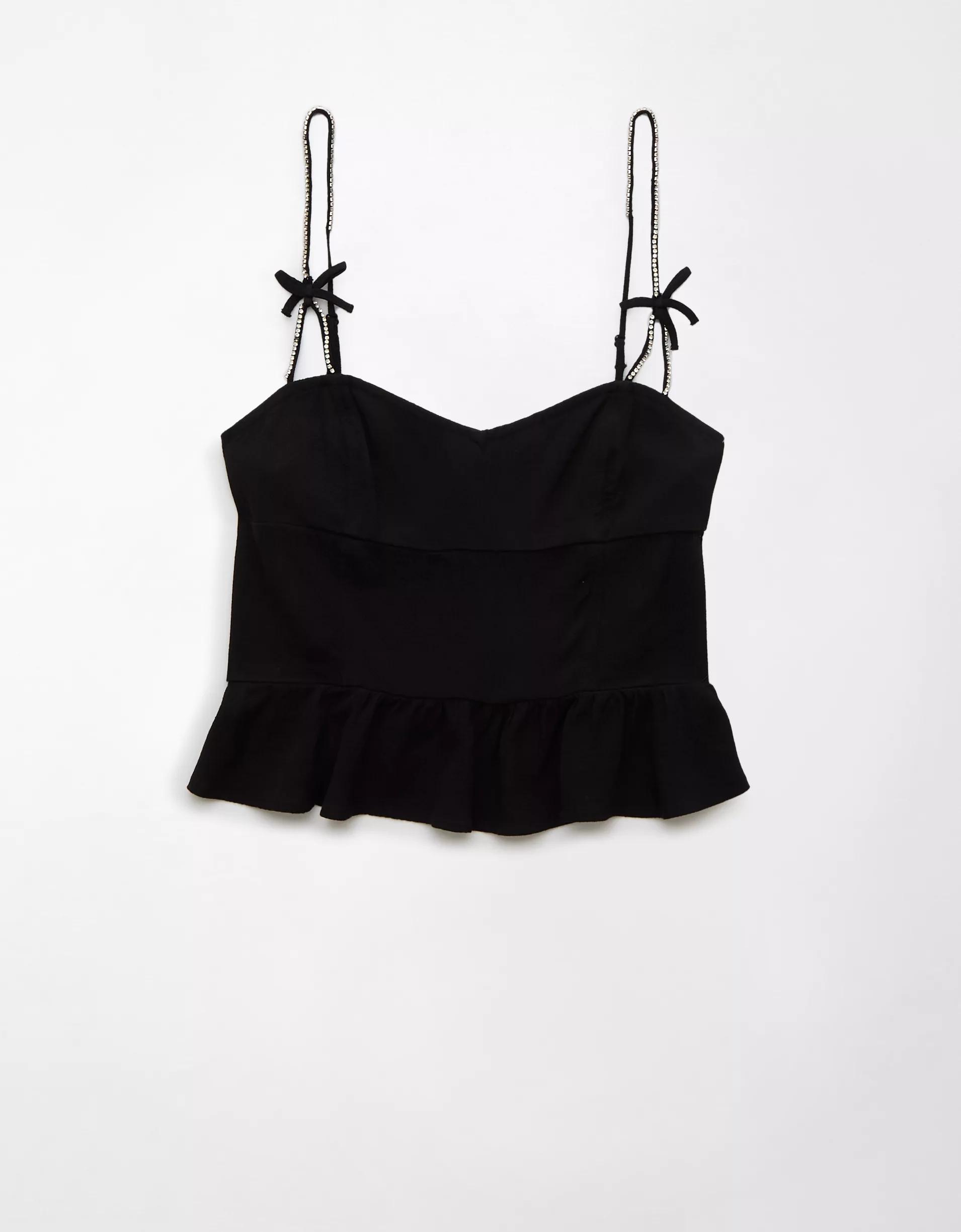 AE Sequin Bow Strap Tank Top Product Image