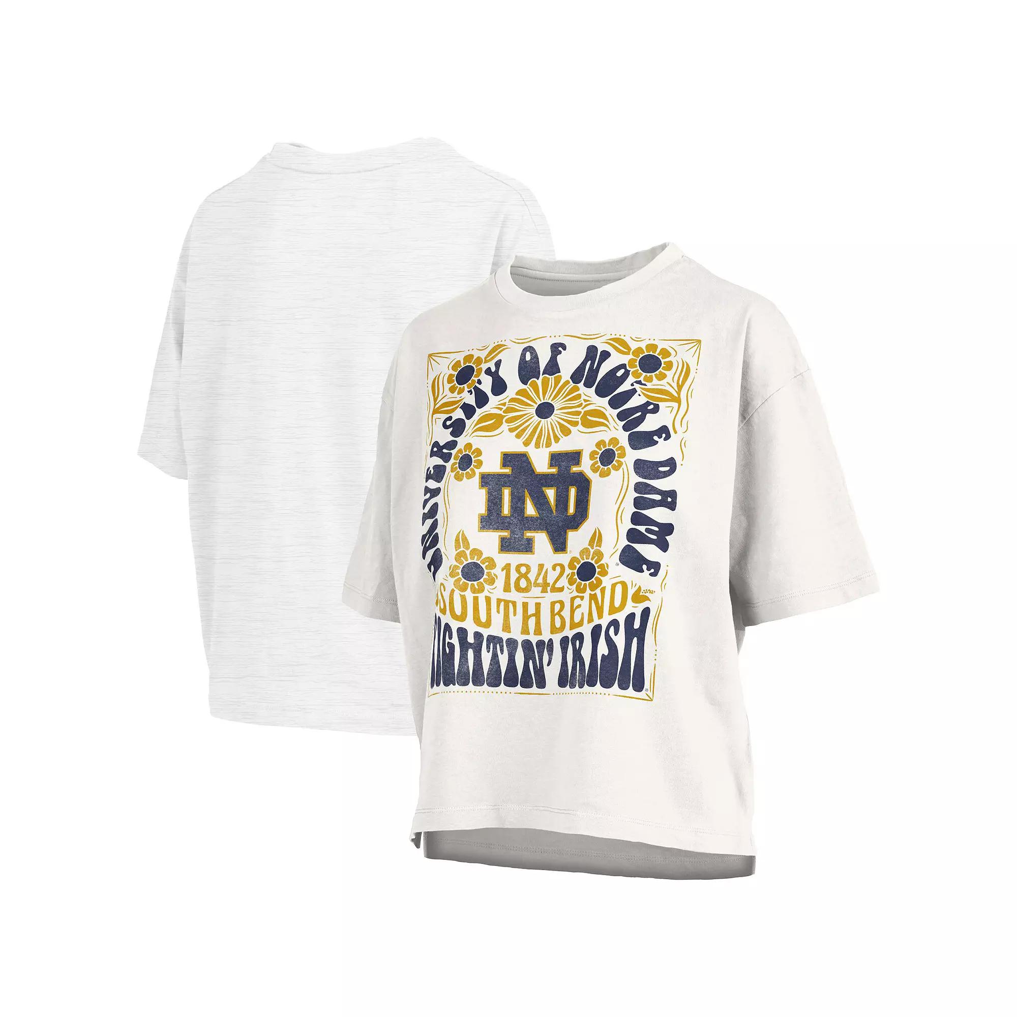 Women's Pressbox White Notre Dame Fighting Irish Harmony Oversized T-Shirt, Size: Small Product Image