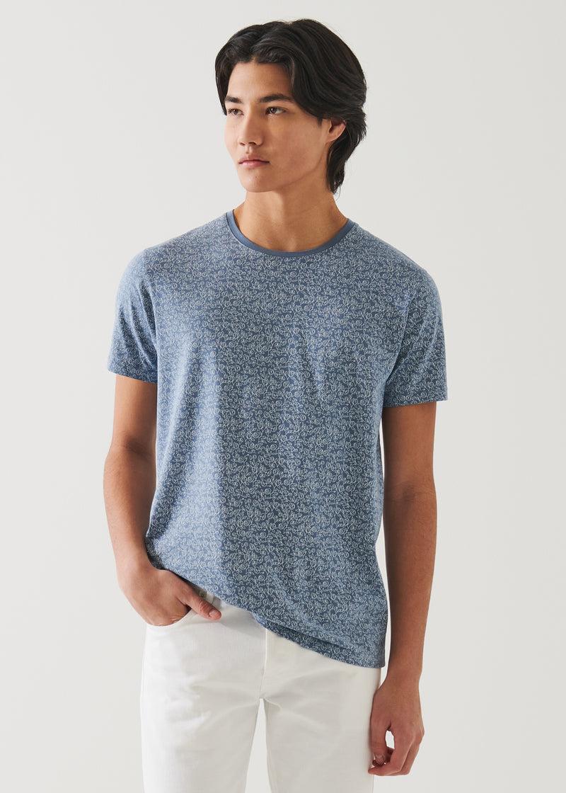 Patrick Assaraf Stretch Printed T-Shirt Product Image