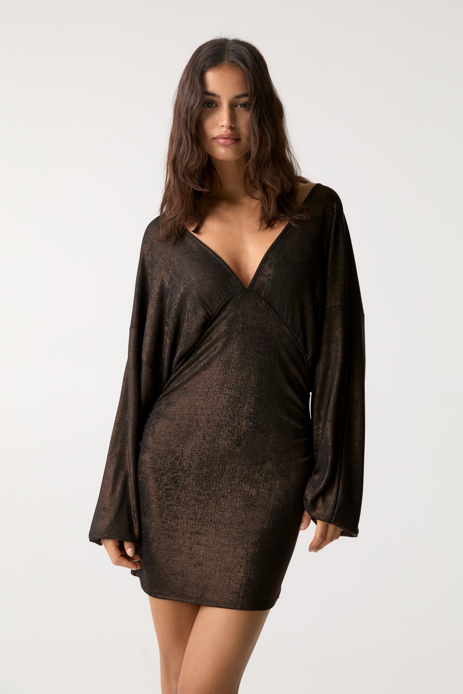 Short metallic fabric dress Product Image