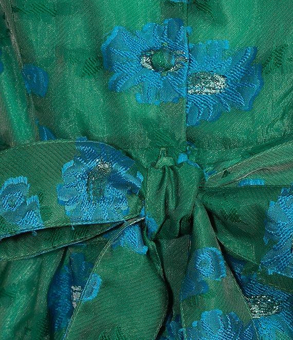 Abbey Glass Charlotte Floral Print Short Sleeve V-Neck Fit and Flare Dress Product Image