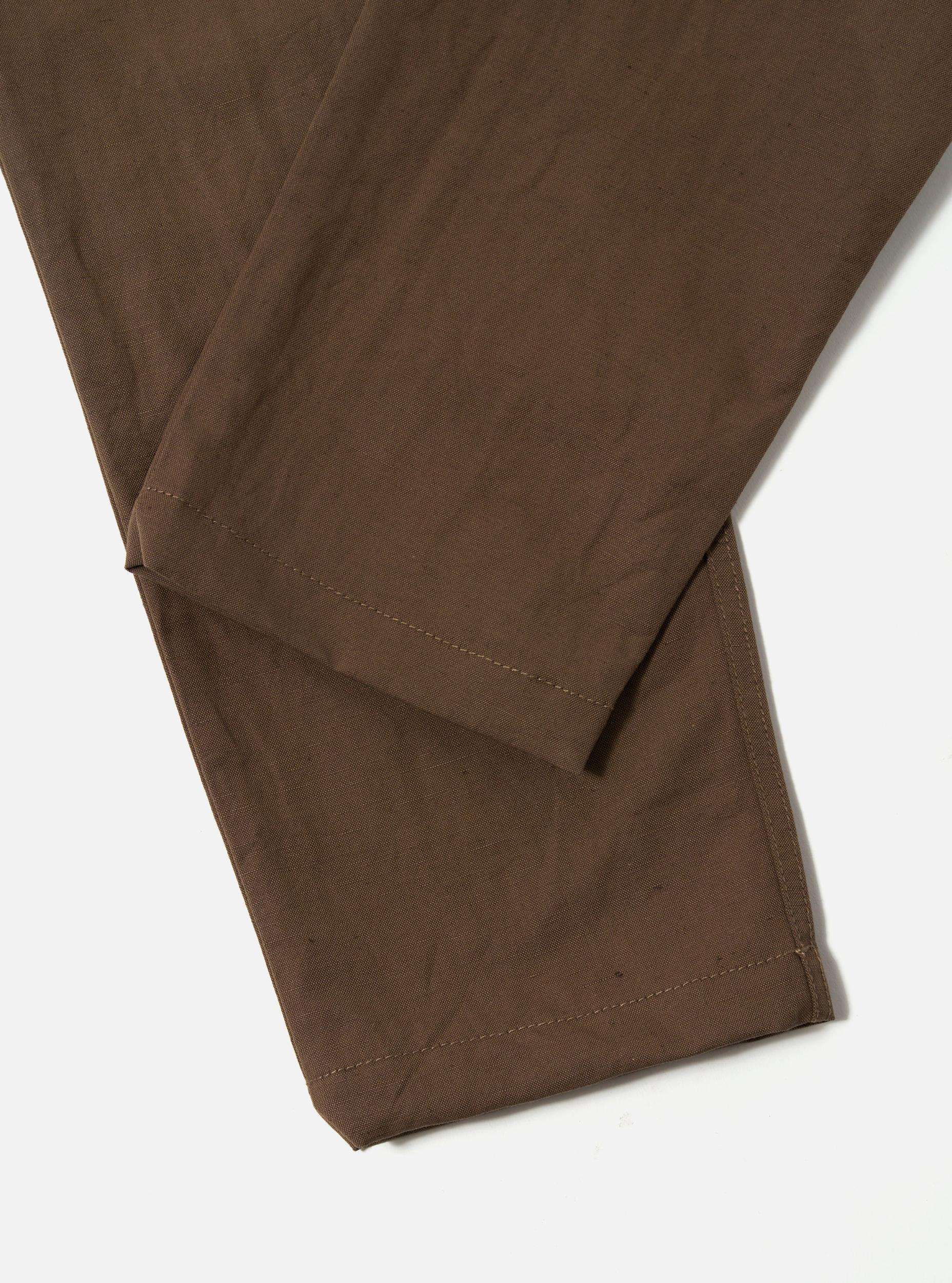 Universal Works Military Chino in Khaki Linen Slub Weave Product Image
