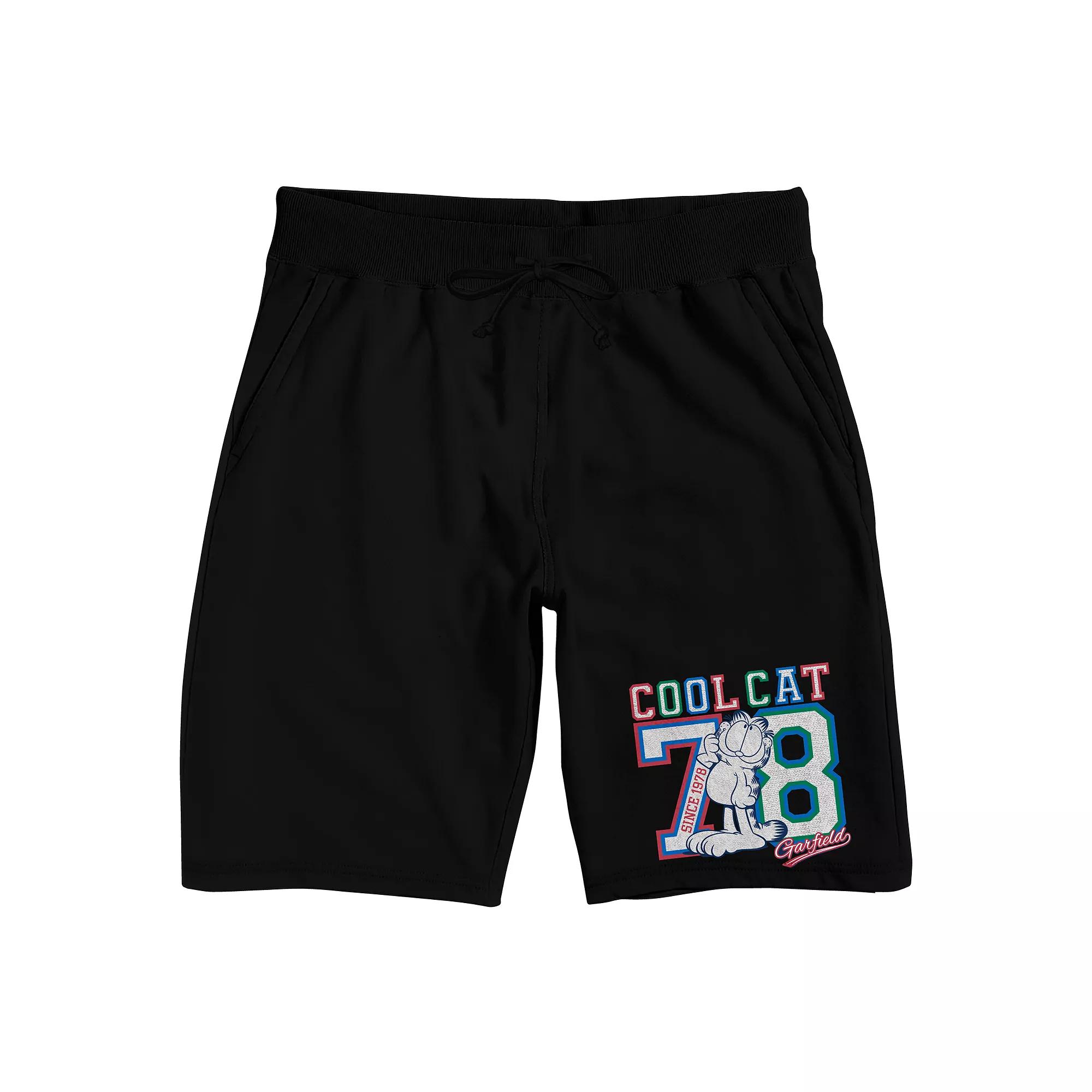 Men's Garfield Cool Cat 78 Pajama Shorts, Size: Small, Black Product Image