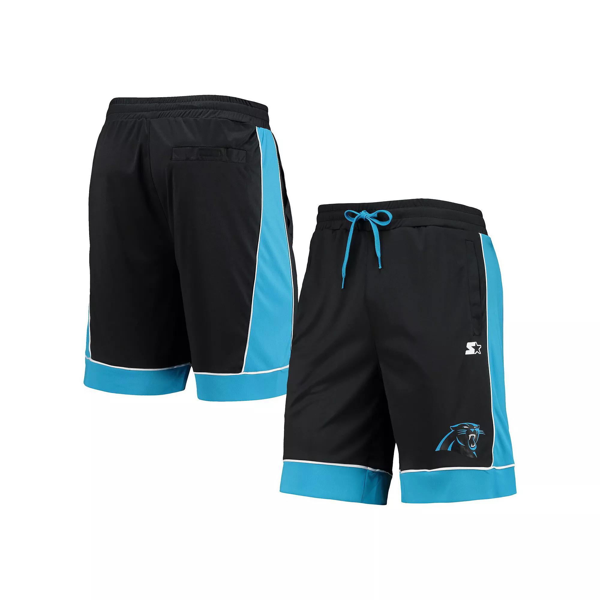 Men's Starter Black/Blue Carolina Panthers Fan Favorite Fashion Shorts, Size: XL Product Image