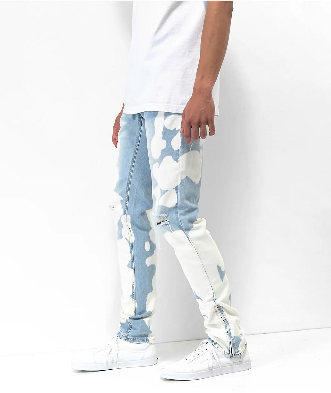 Ninth Hall Rogue Tapered Printed Smoke Skinny Jeans Product Image