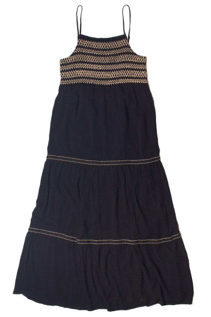 Embroidered Detail Gauze Tiered Maxi Dress Product Image