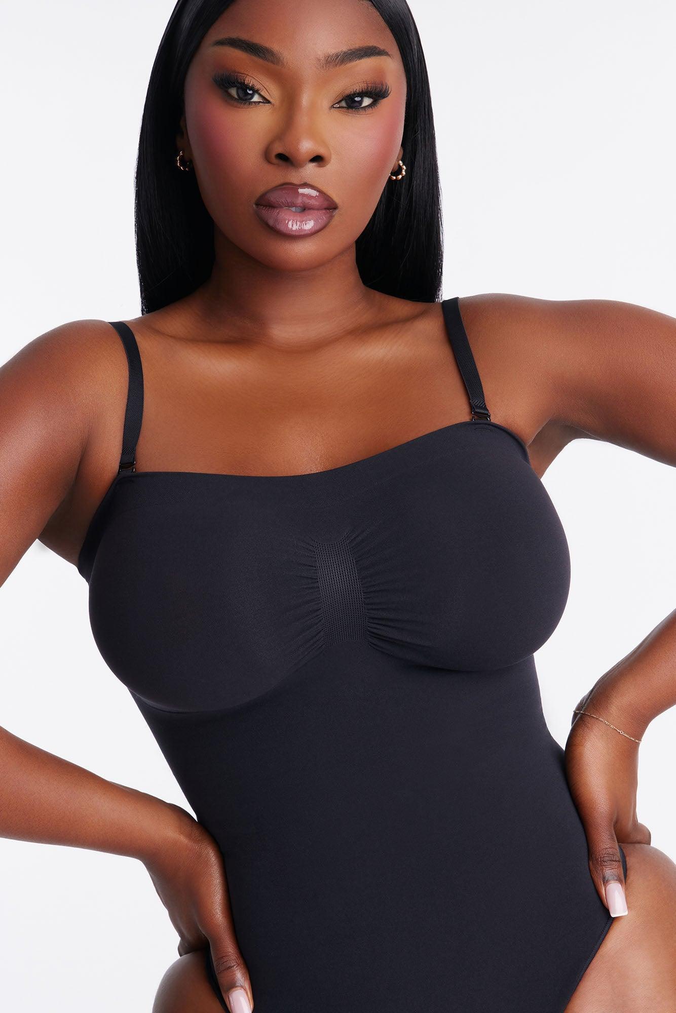 Nova Sculpt Seamless Strong Compression Strapless Thong Bodysuit - Nude Female Product Image