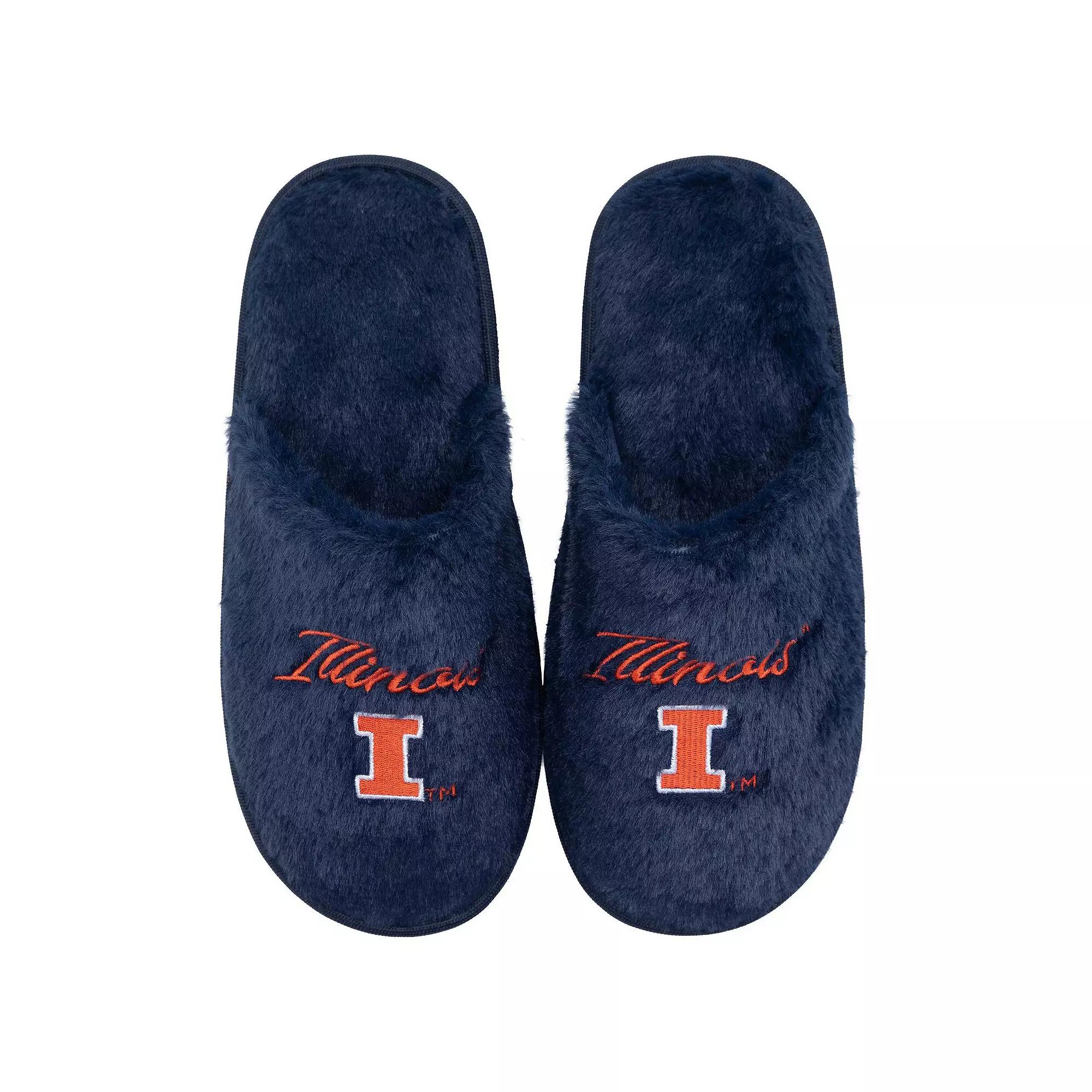 Women's ZooZatz Illinois Fighting Illini Team Faux Fur Slippers, Size: 5/6, Blue Product Image