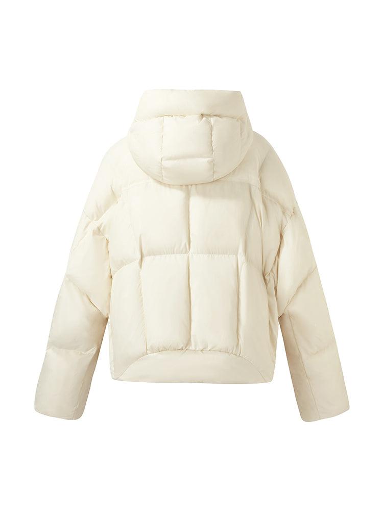 Cropped Hooded Goose Down Jacket Product Image