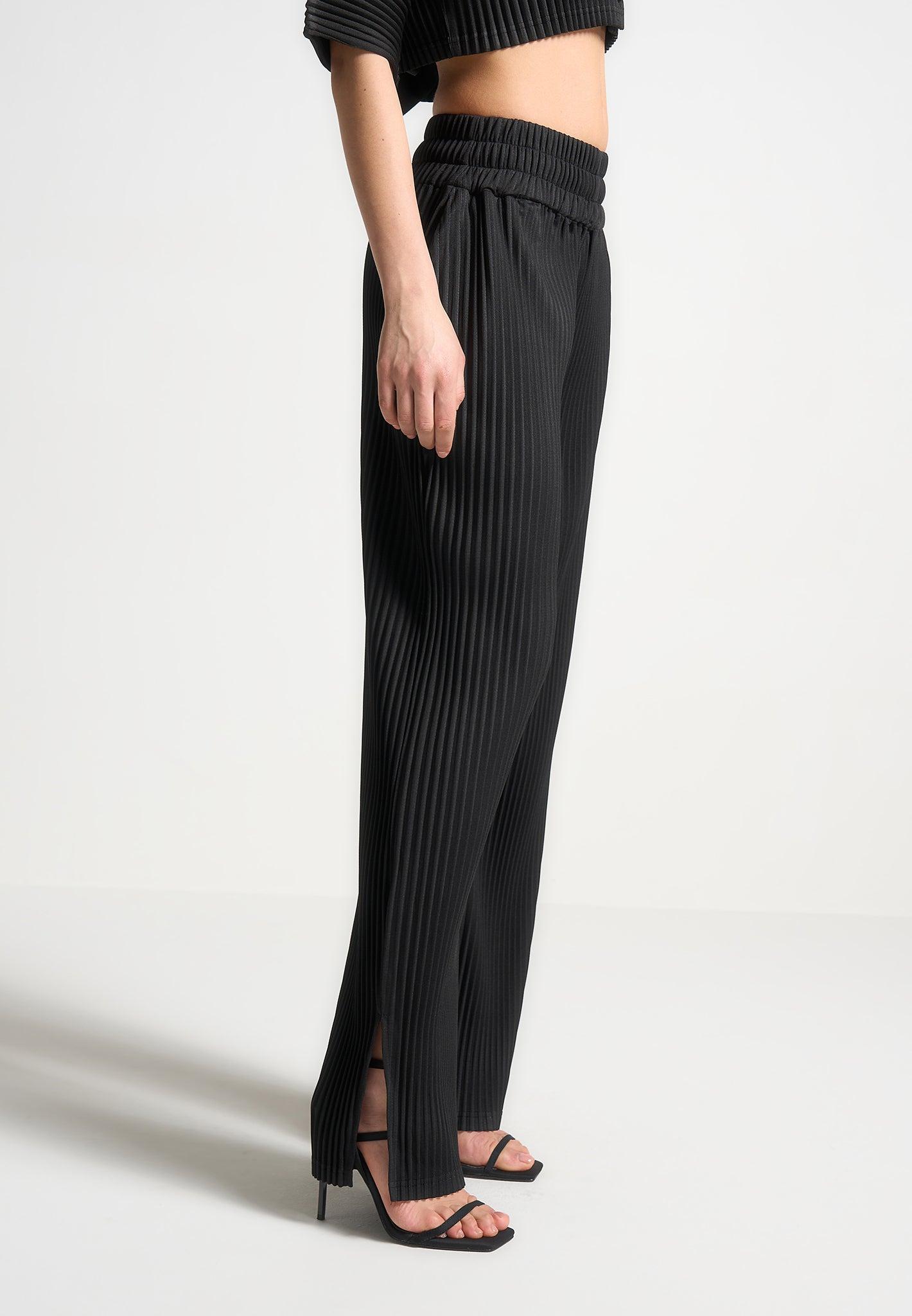 Lila - Pleated Trousers - Black Female Product Image