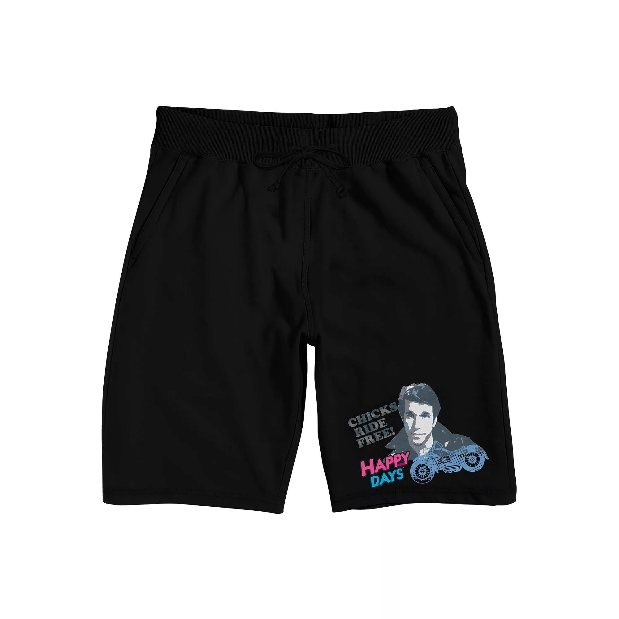 Men's Happy Days The Fonz Sleep Shorts, Size: Small, Black Product Image