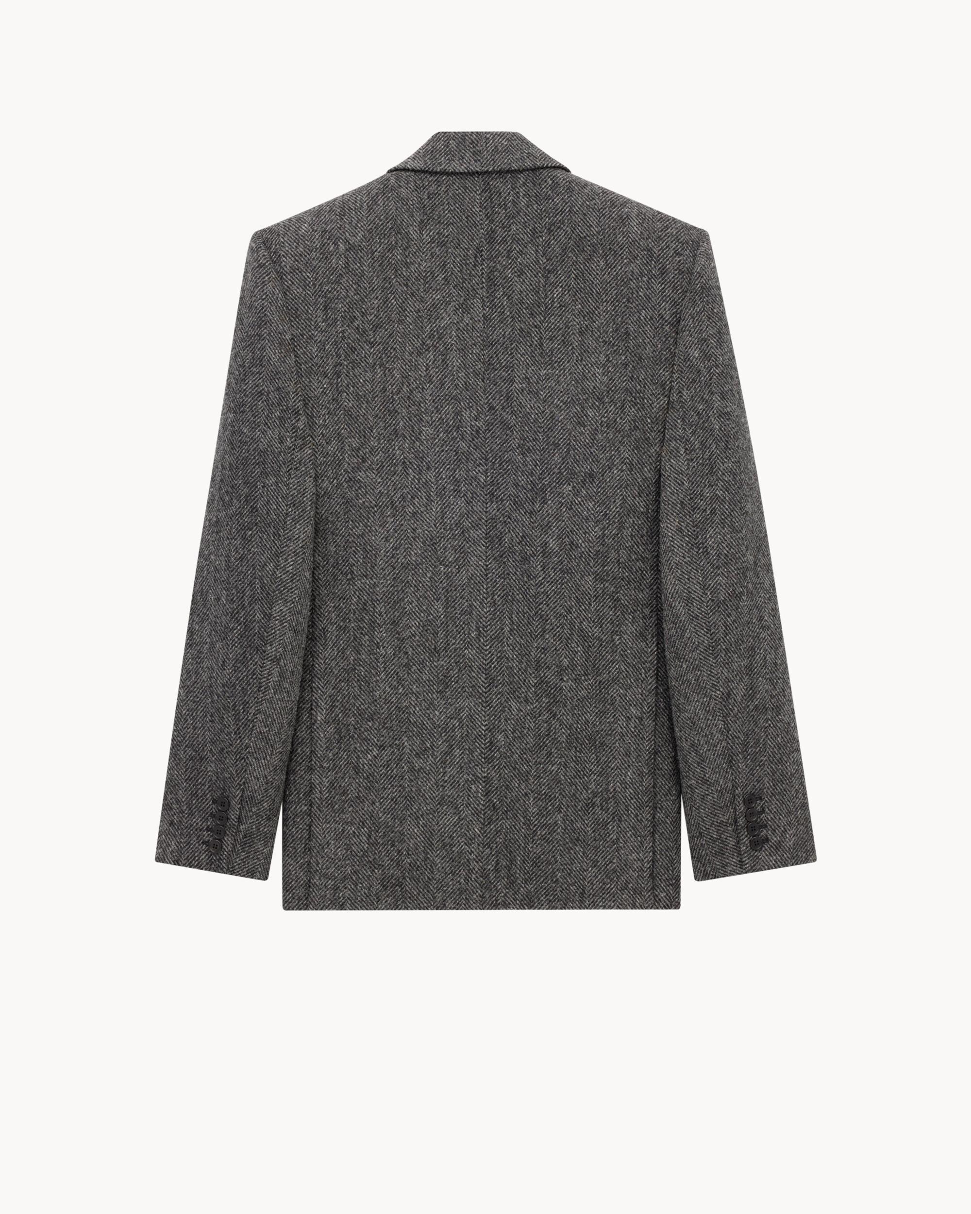 jacket in brushed herringbone wool Product Image