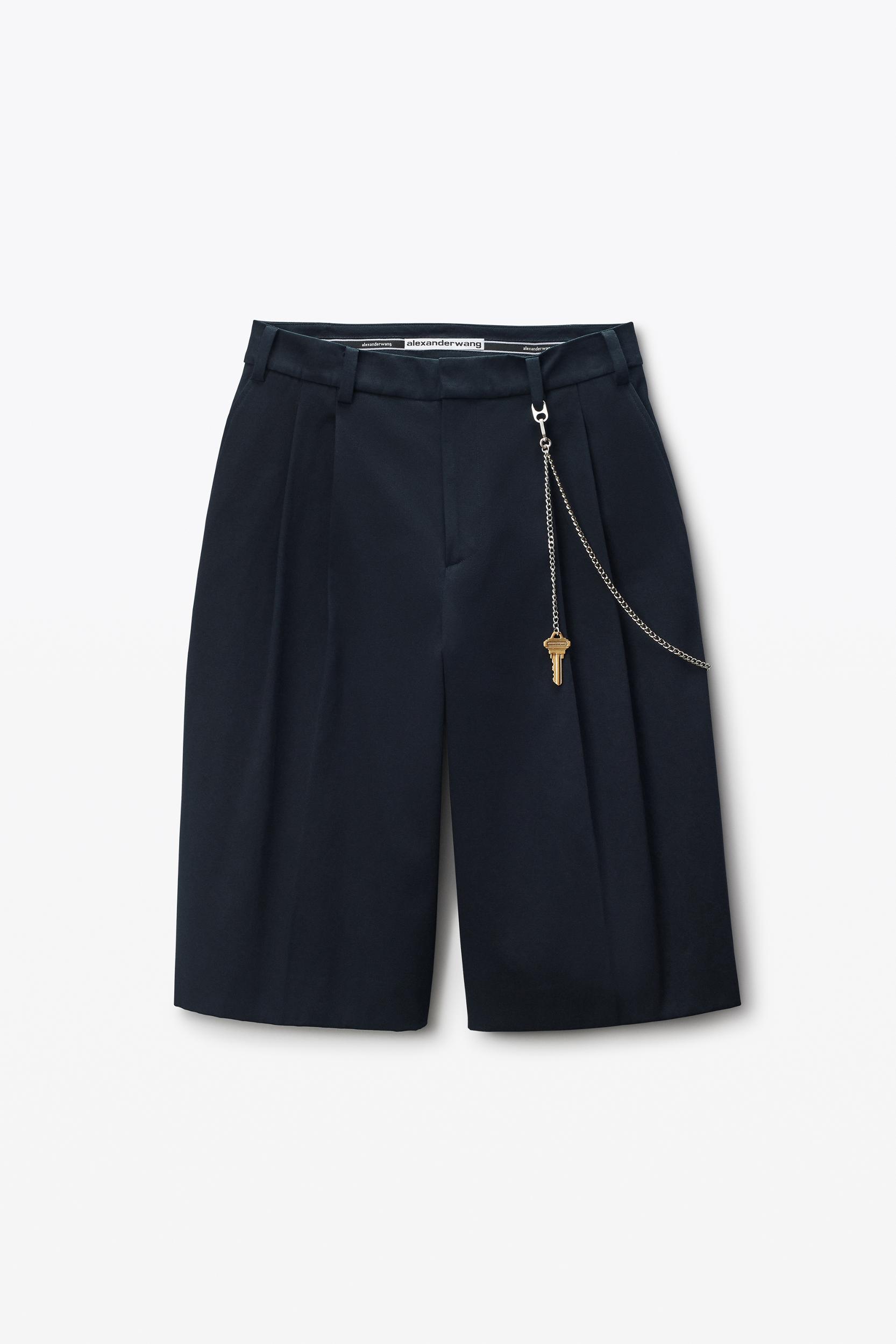 Black Cotton Shorts With Key Hardware  Product Image