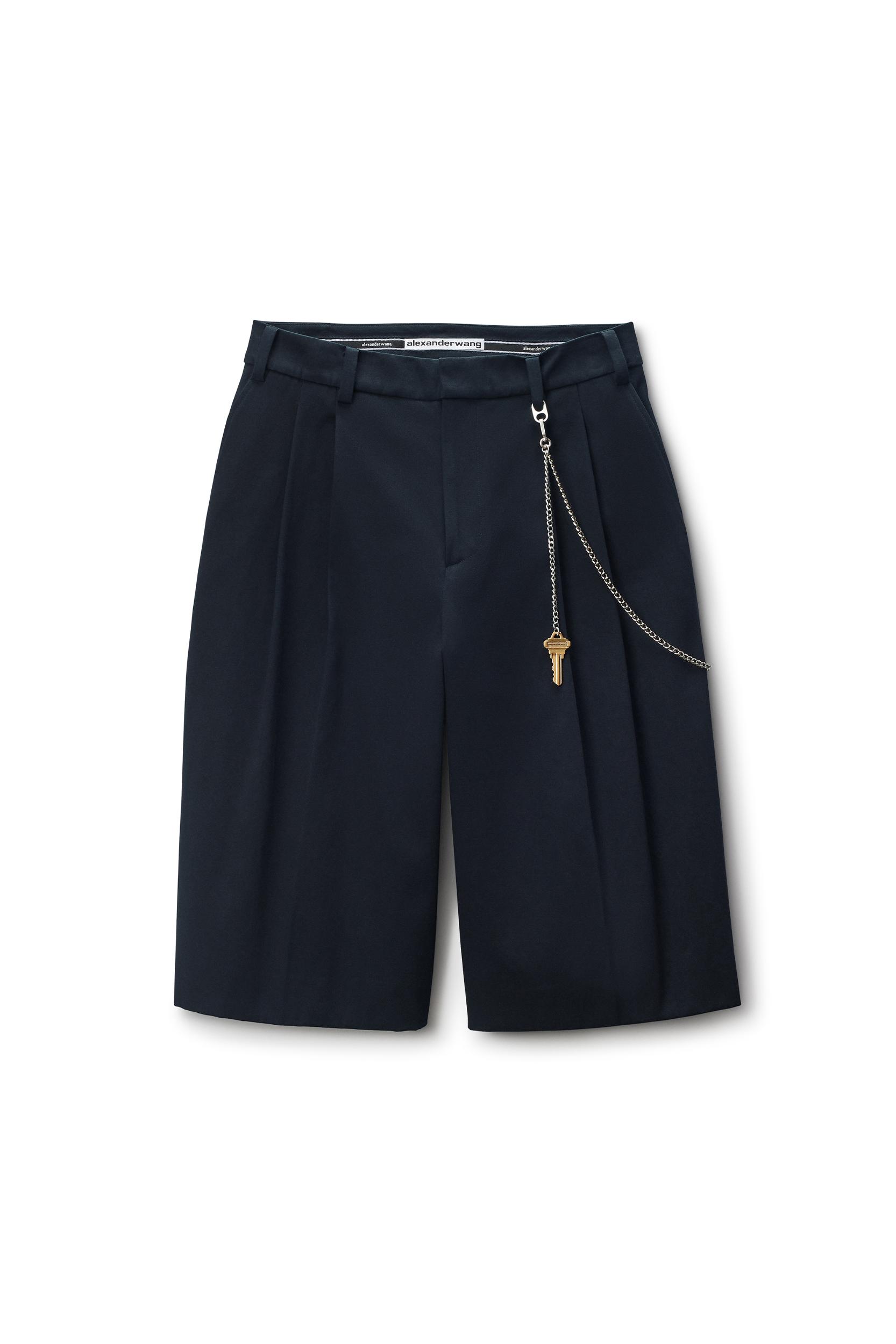 Black Cotton Shorts With Key Hardware  Product Image