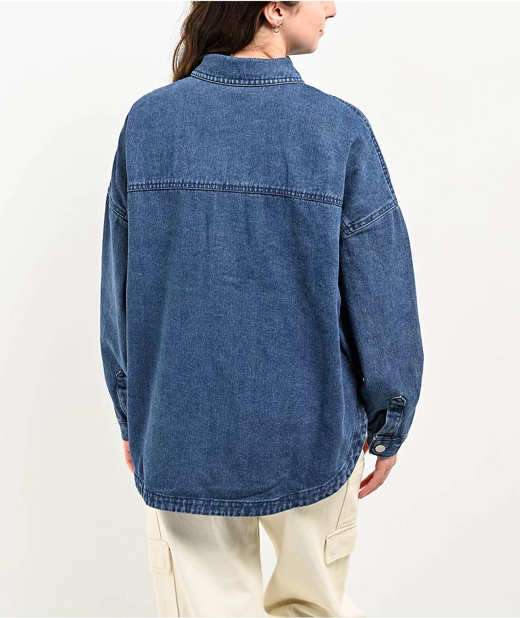 Blu Pepper Oversized Blue Denim Shacket Product Image